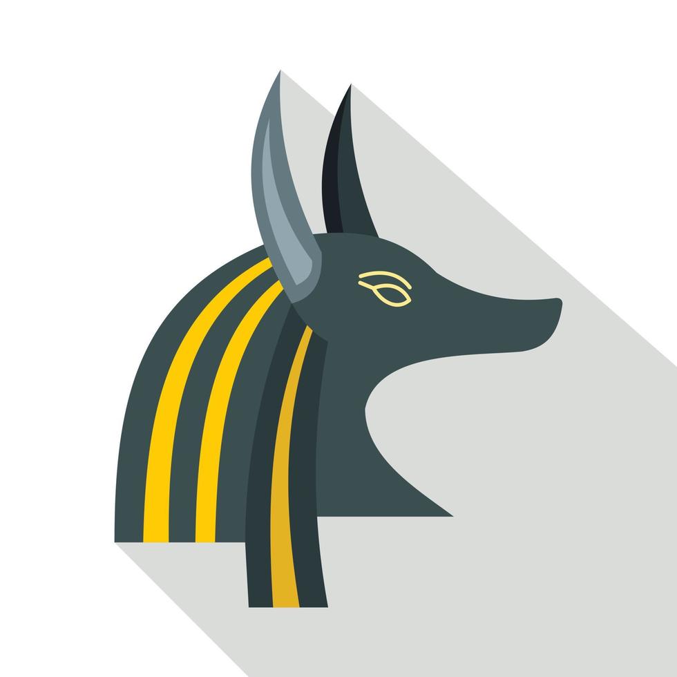 icono de cabeza de anubis, estilo plano vector