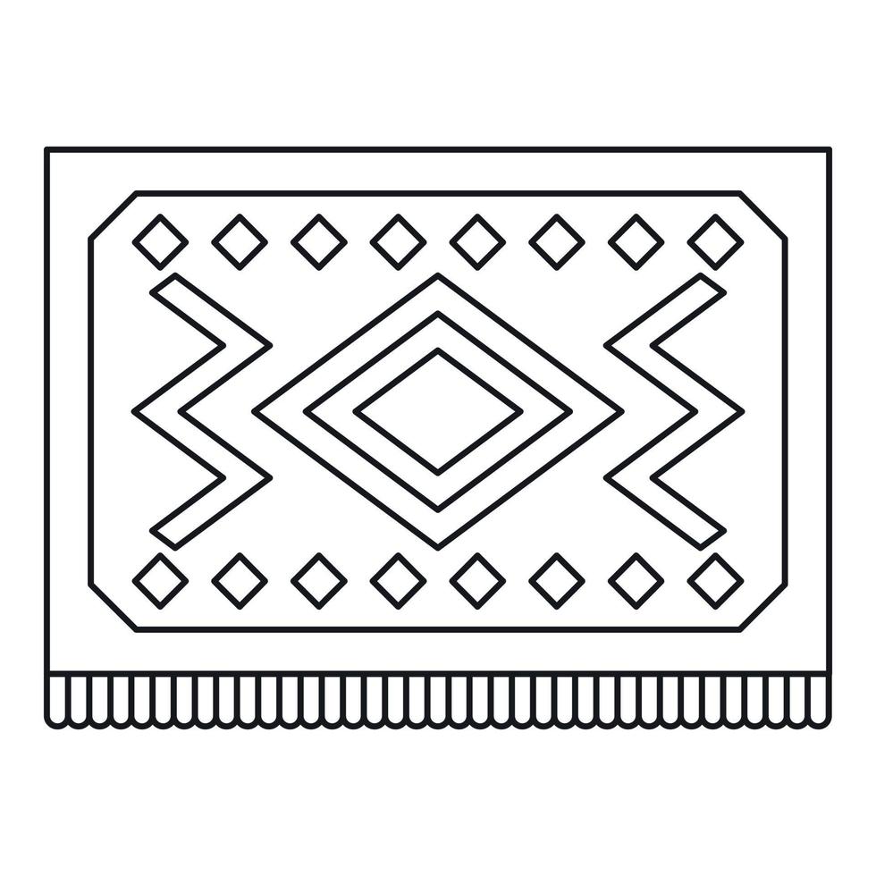 Turkish carpet with geometric pattern icon vector