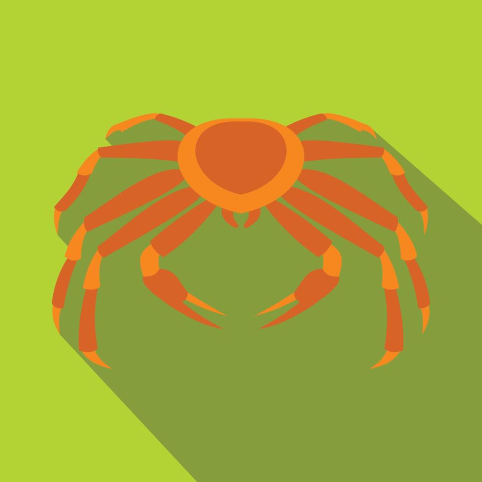 Crab sea animal icon, flat style vector