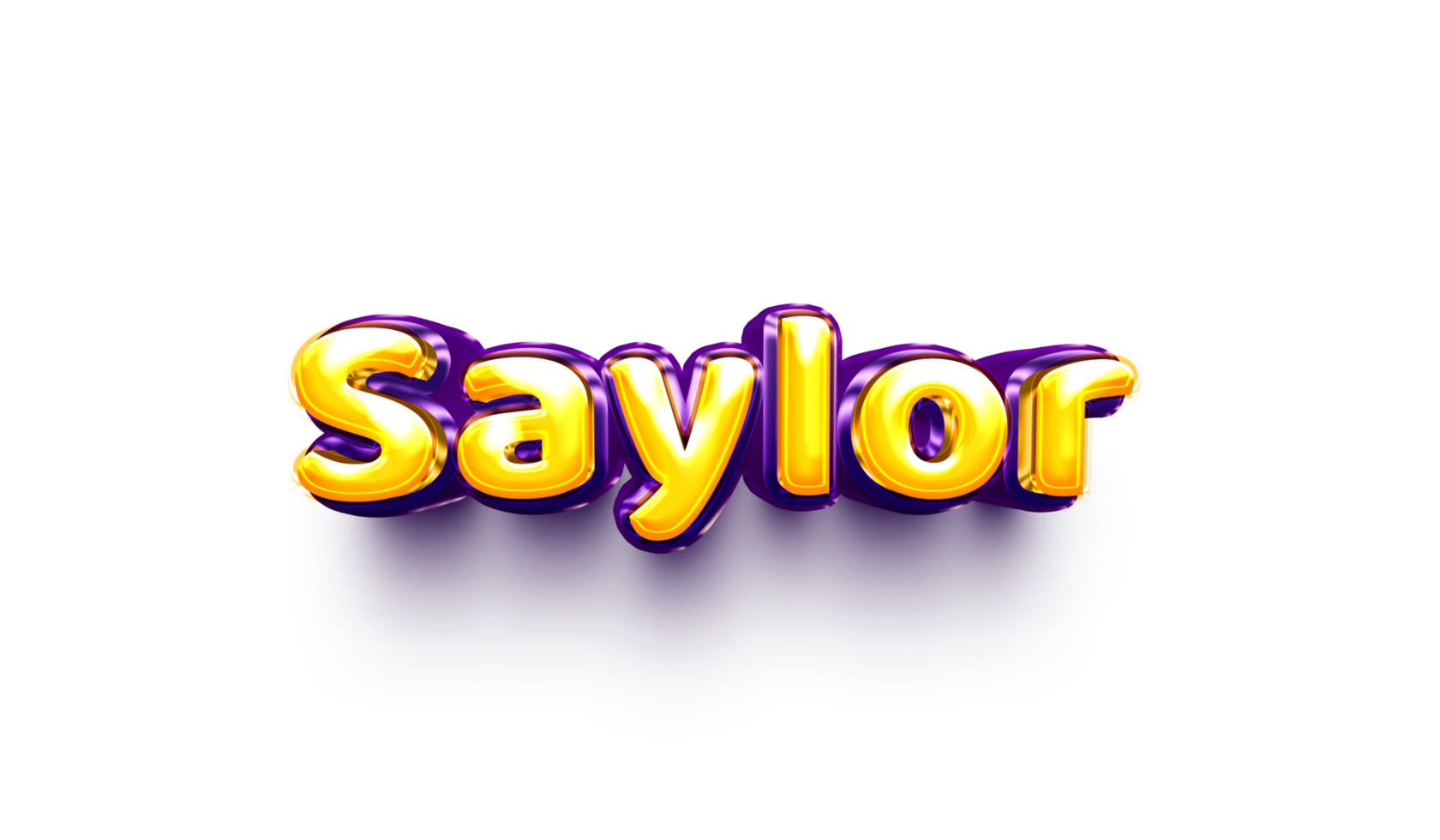 names of girls English helium balloon shiny celebration sticker 3d inflated Saylor png