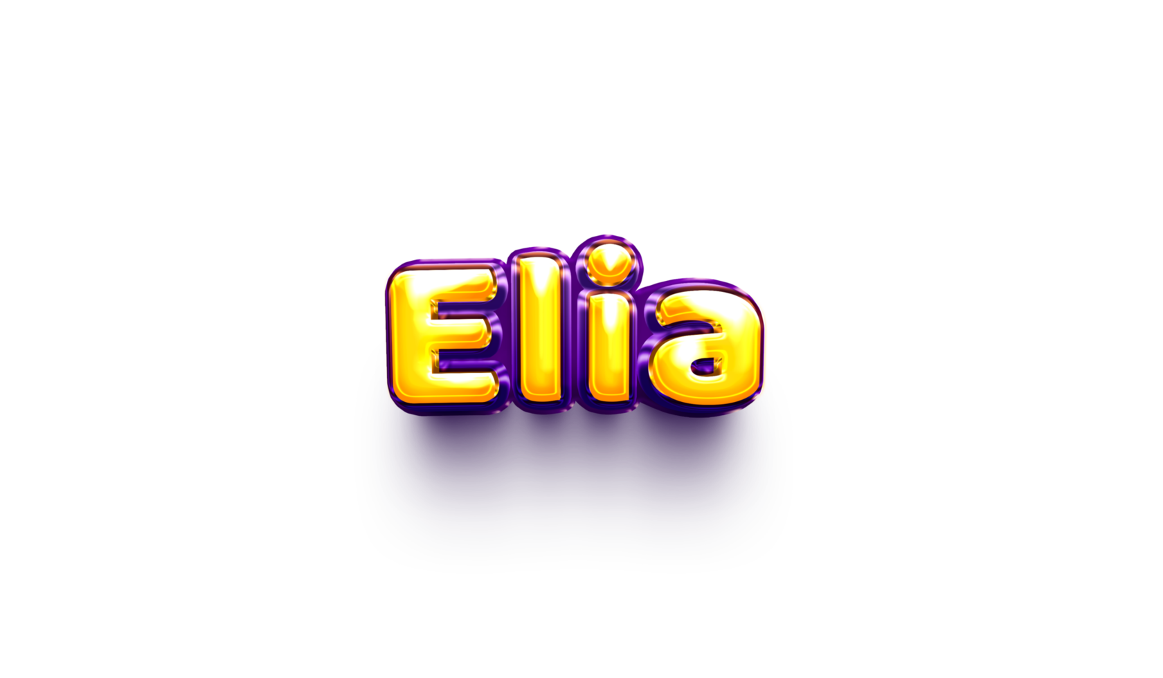 names of girls English helium balloon shiny celebration sticker 3d inflated Elia png