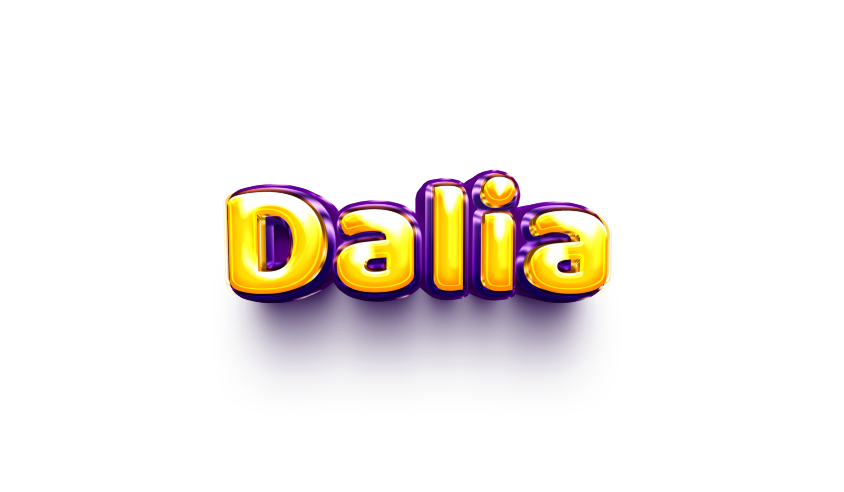 names of girls English helium balloon shiny celebration sticker 3d inflated Dalia png