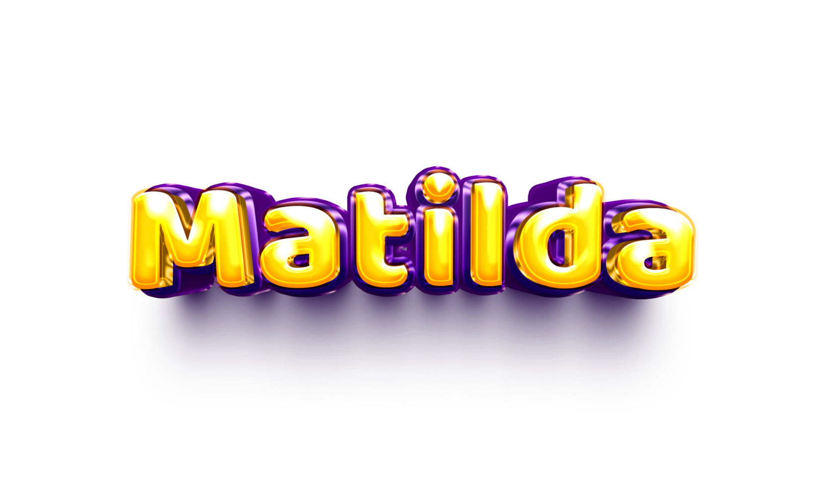 names of girls English helium balloon shiny celebration sticker 3d inflated Matilda png