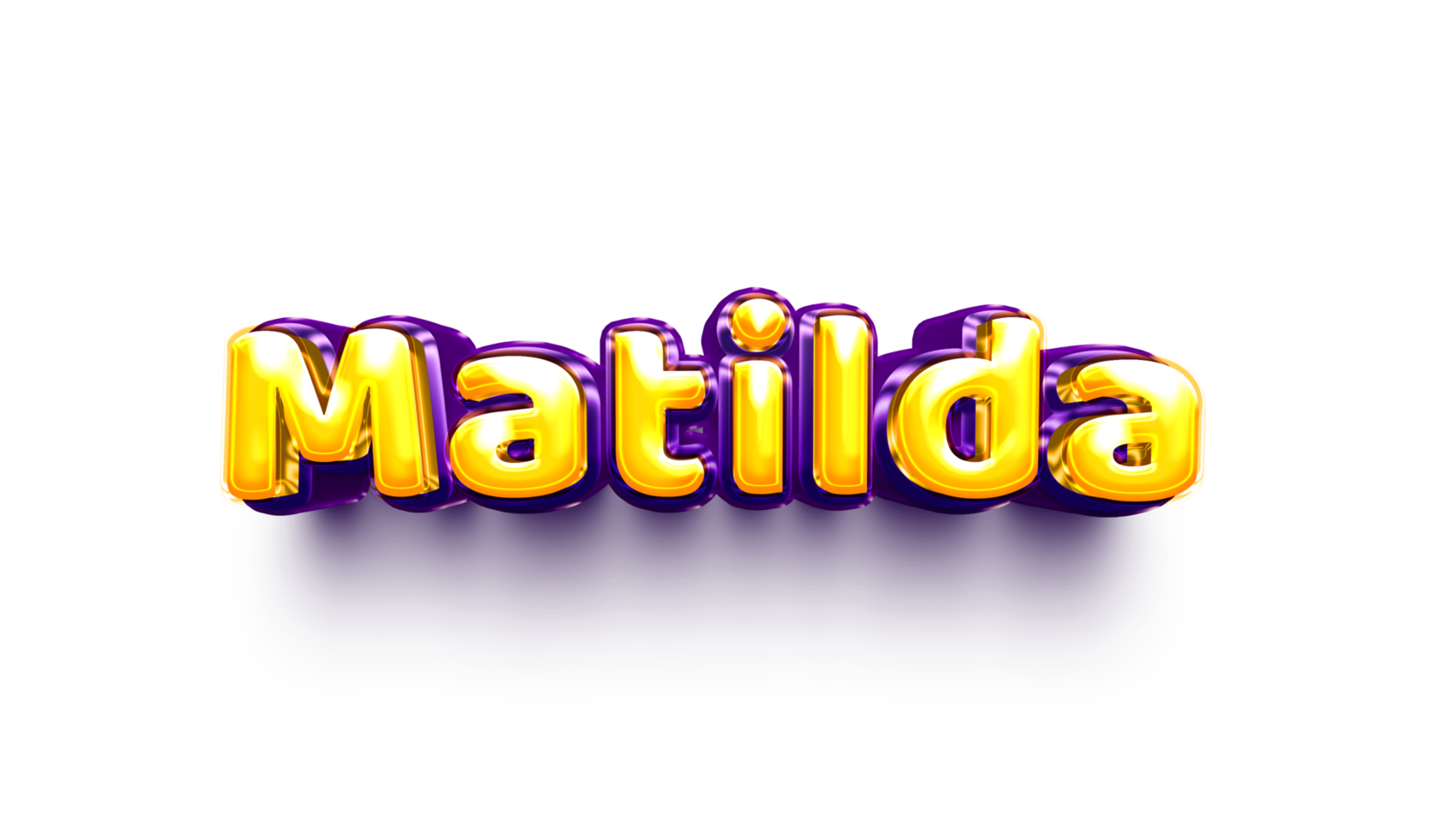 nomes de meninas balão de hélio inglês brilhante adesivo de celebração 3d inflado matilda png