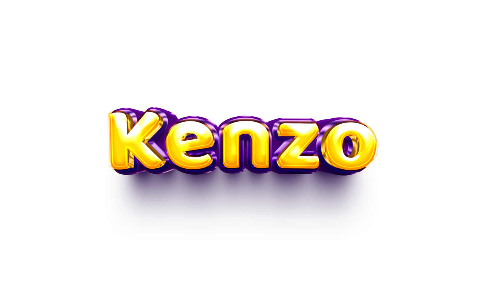 names of boys English helium balloon shiny celebration sticker 3d inflated Kenzo png