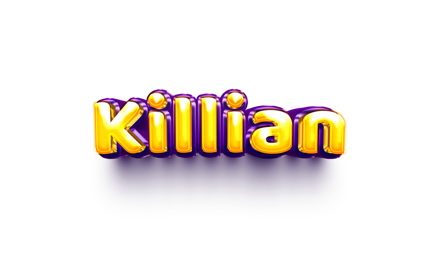names of boys English helium balloon shiny celebration sticker 3d inflated Killian png