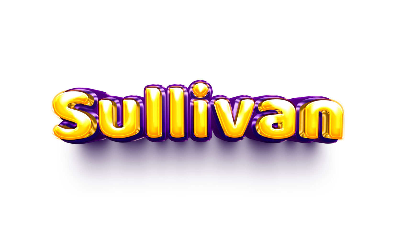 names of boys English helium balloon shiny celebration sticker 3d inflated Sullivan Sullivan png