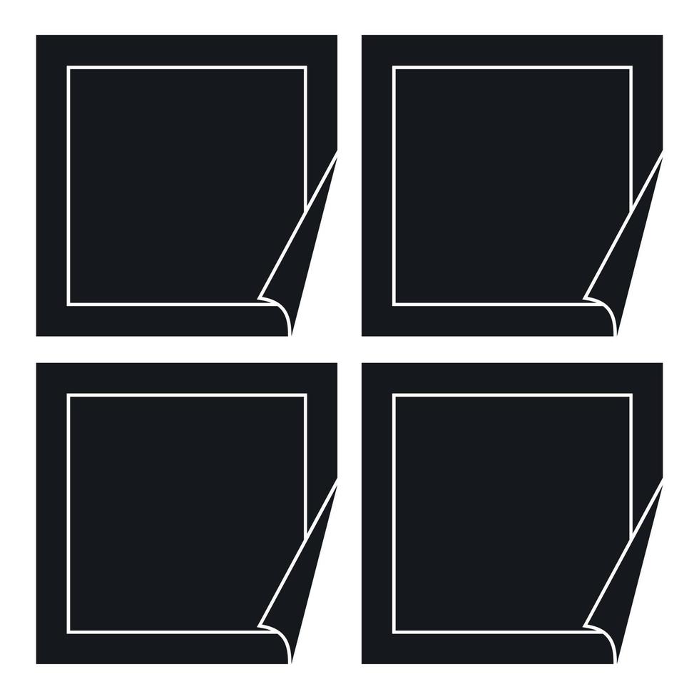 Black stickers icon, simple style vector