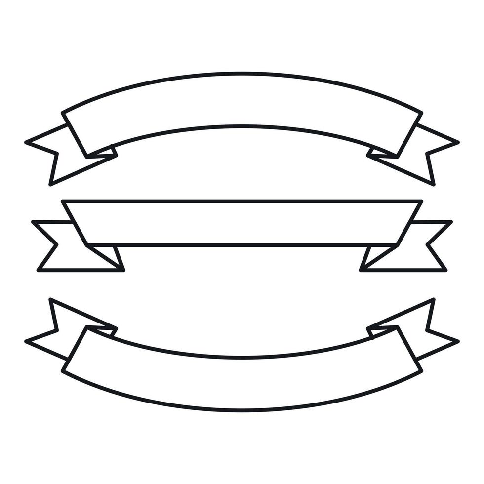 Three ribbons icon, outline style vector