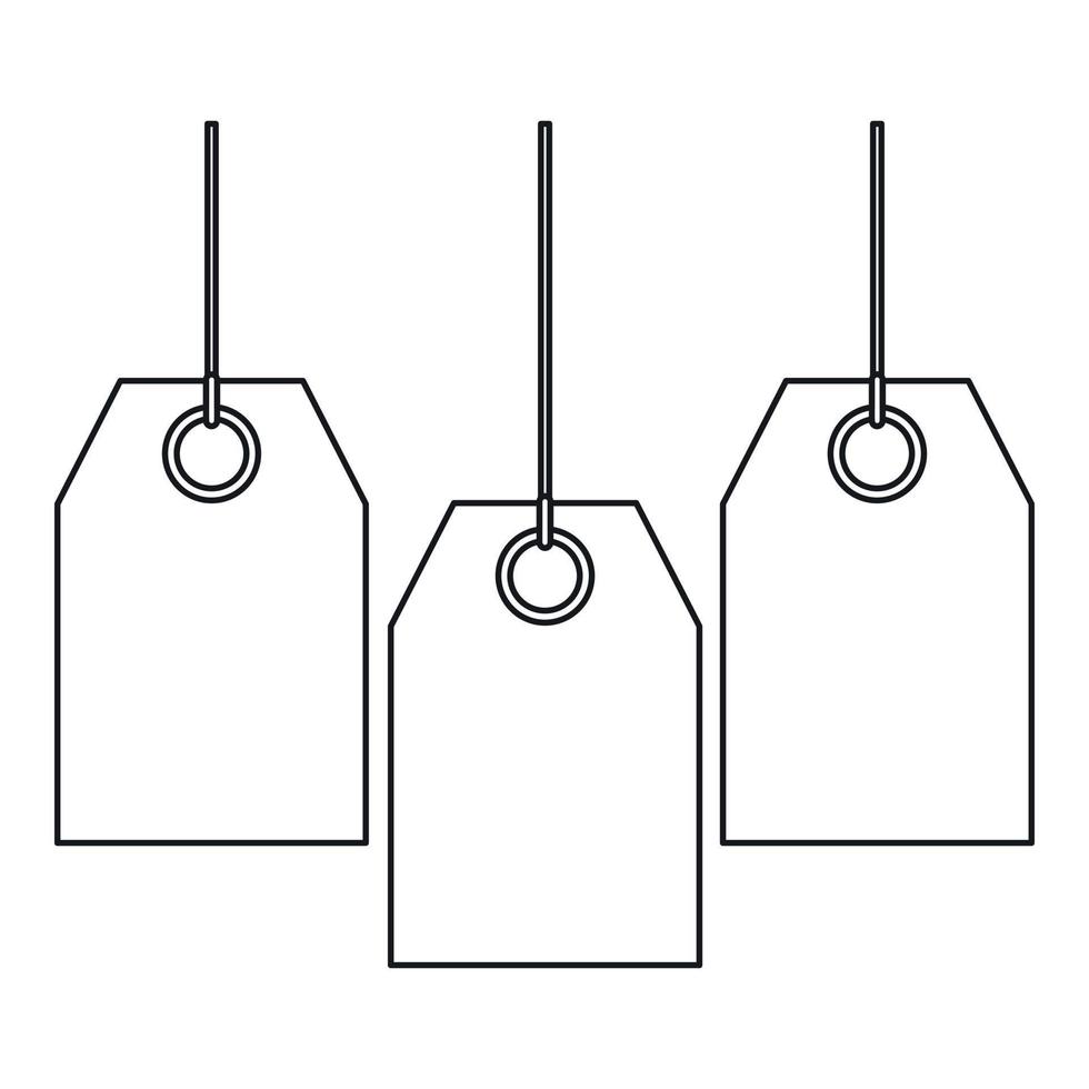 icono de tres etiquetas, estilo de esquema vector