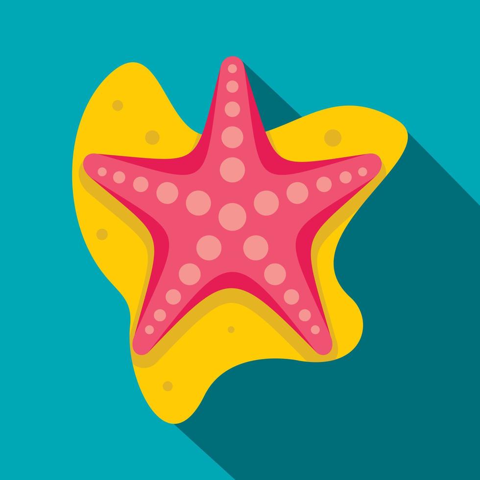 Sea star icon, flat style vector