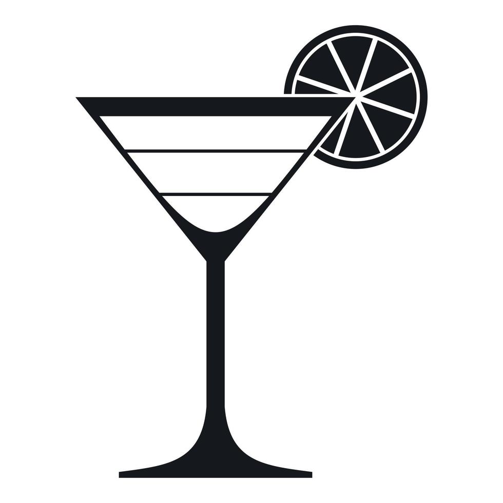 Cocktail icon, simple style vector