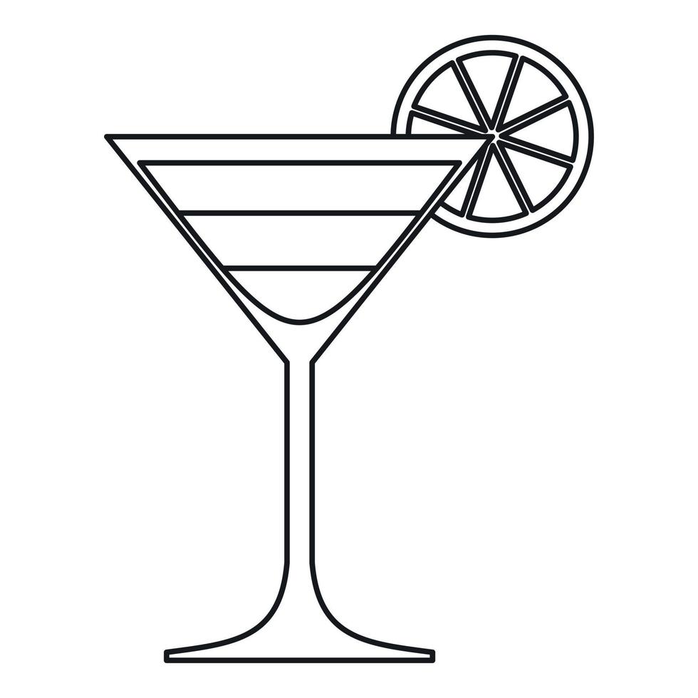 Cocktail icon, outline style vector