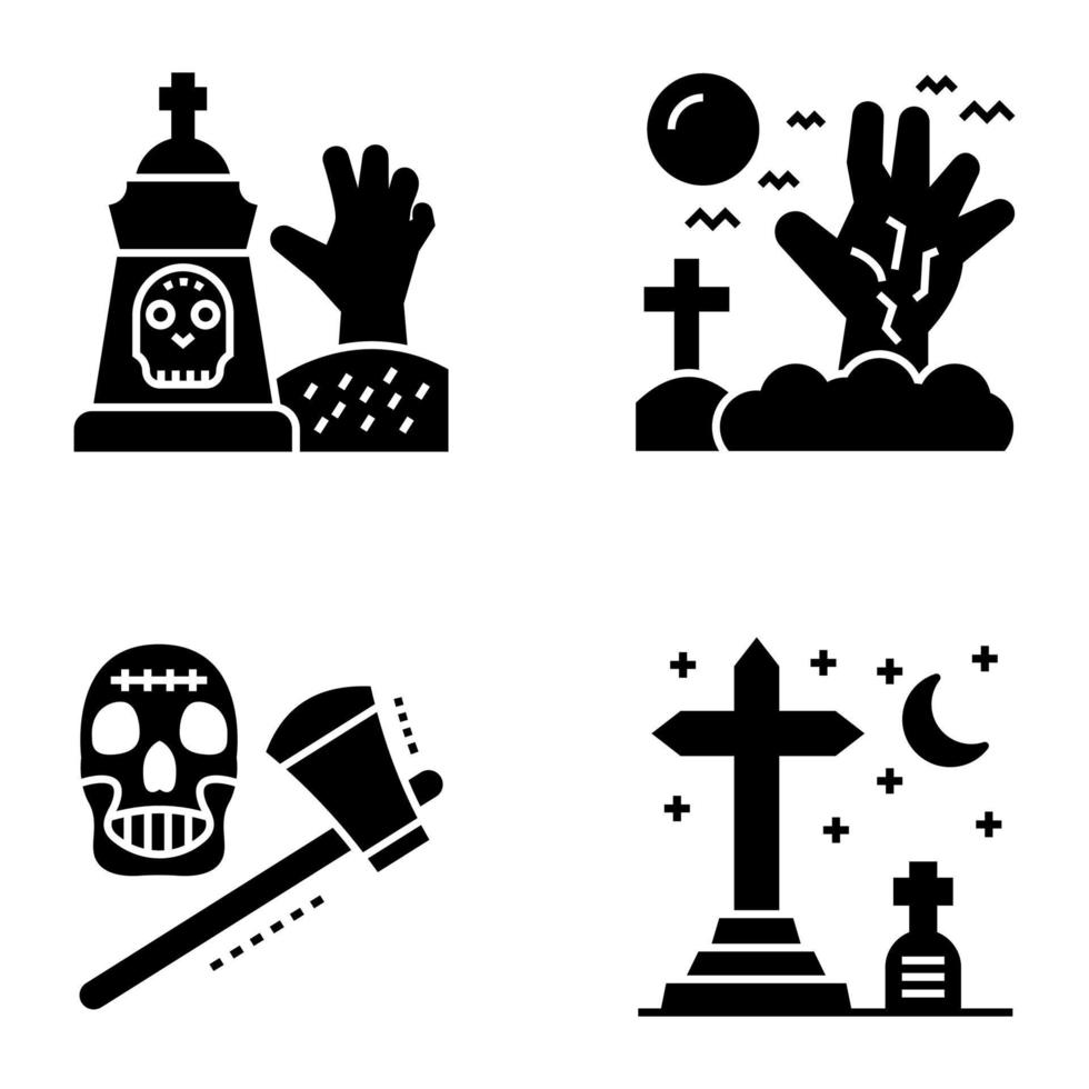 Death Glyph Icons Pack vector