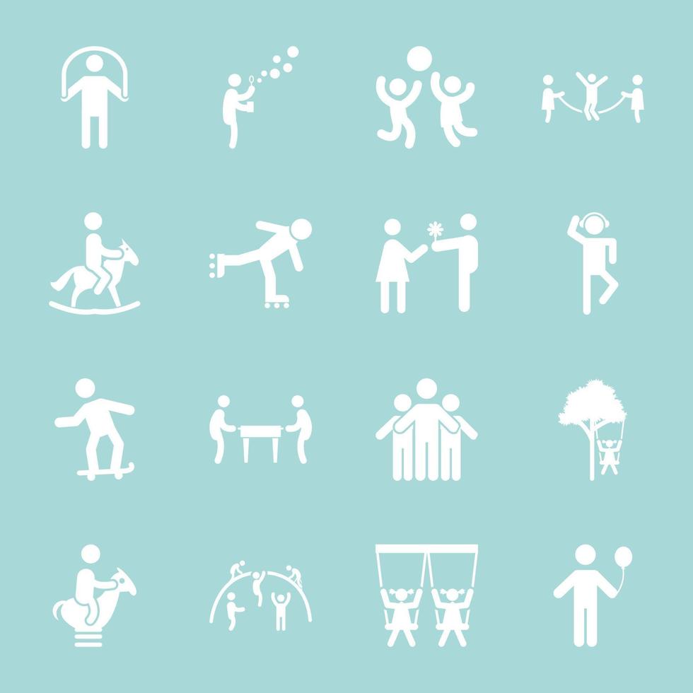 colección de diseños de iconos de juegos al aire libre vector