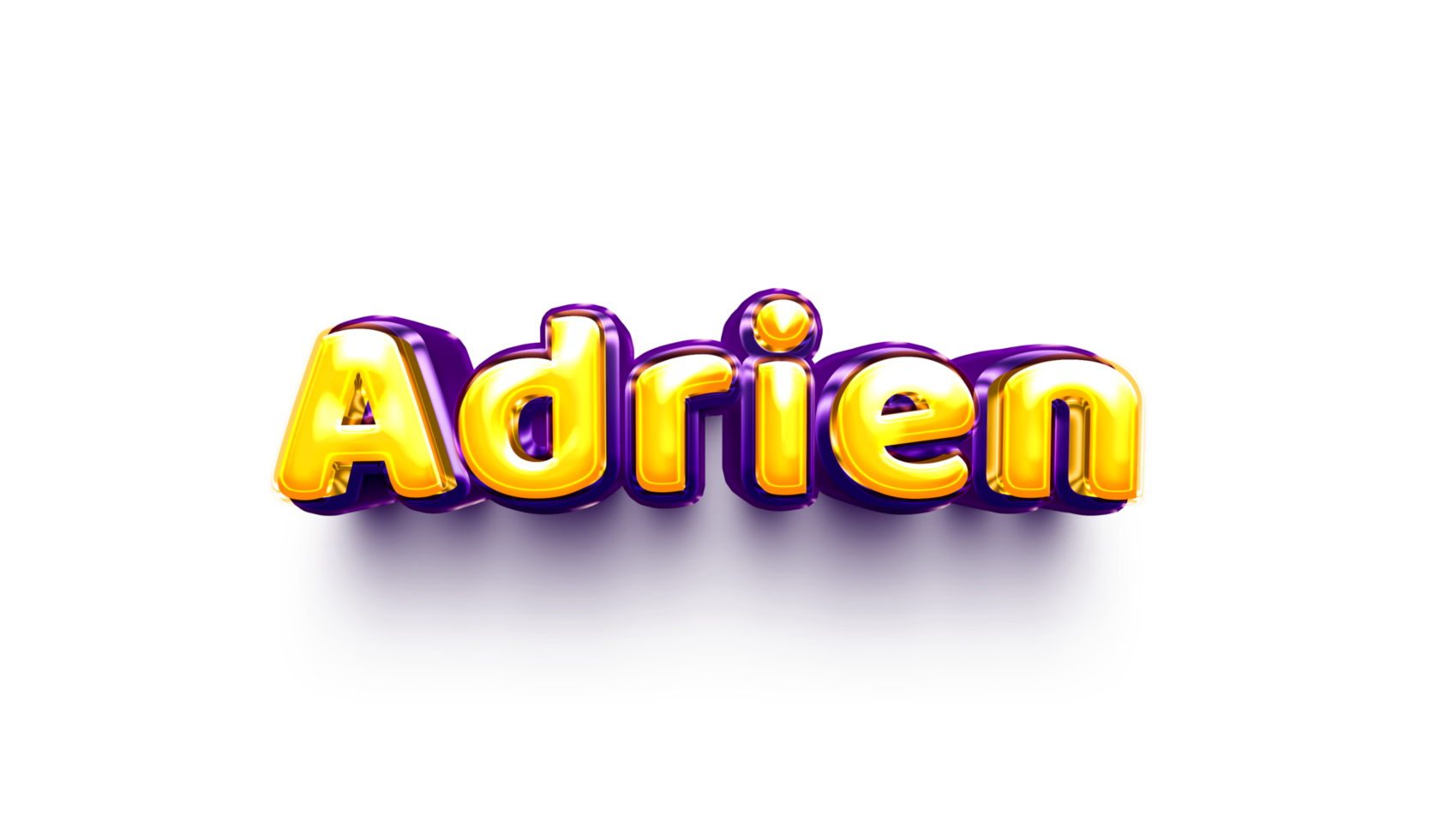 names of boy English helium balloon shiny celebration sticker 3d inflated Adrien png