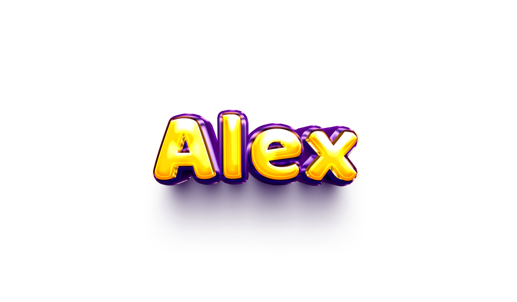 names of boy English helium balloon shiny celebration sticker 3d inflated Alex png