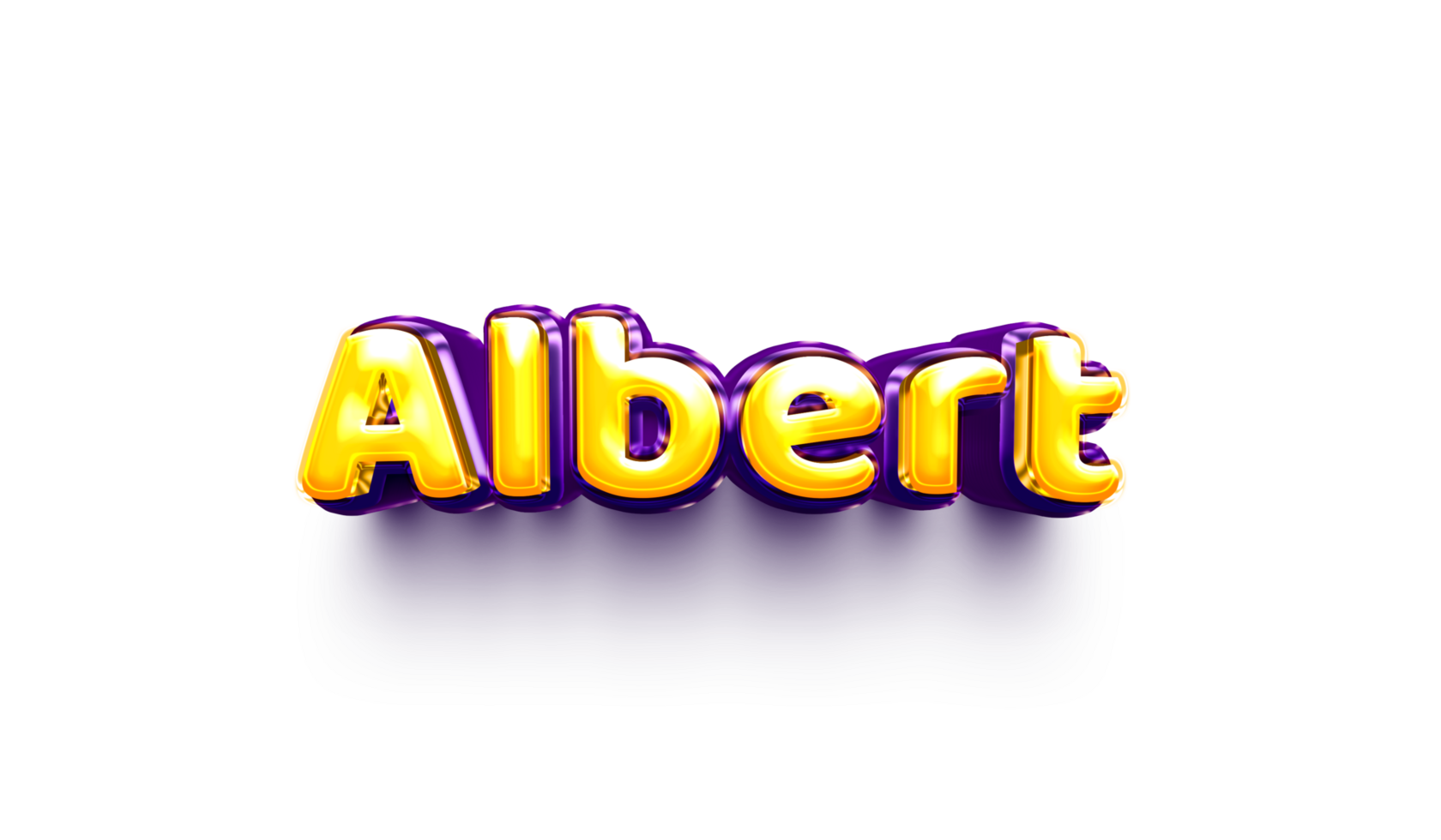 names of boy English helium balloon shiny celebration sticker 3d inflated Albert png