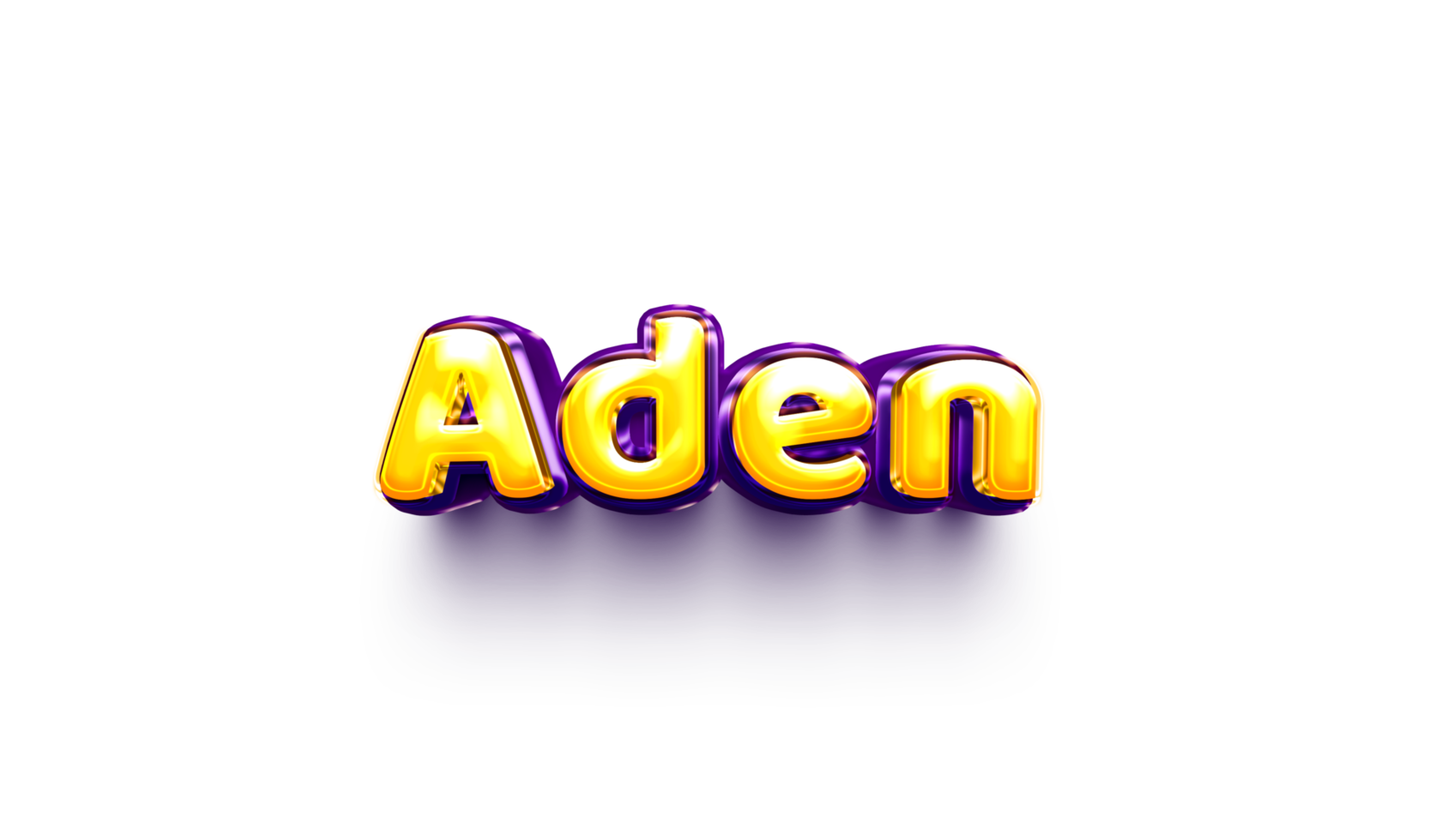 names of boy English helium balloon shiny celebration sticker 3d inflated Aden png