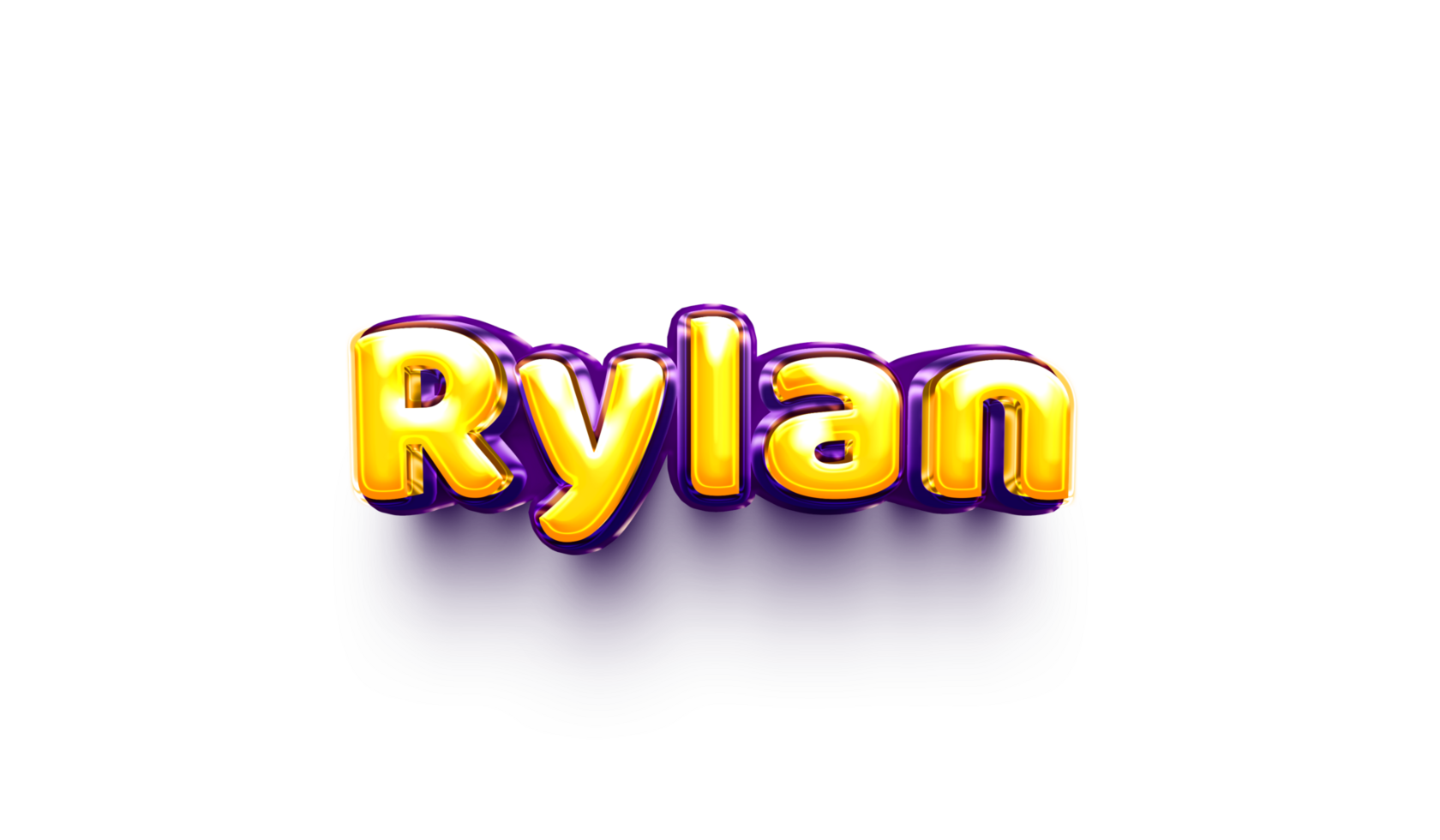 names of girls English helium balloon shiny celebration sticker 3d inflated rylan png