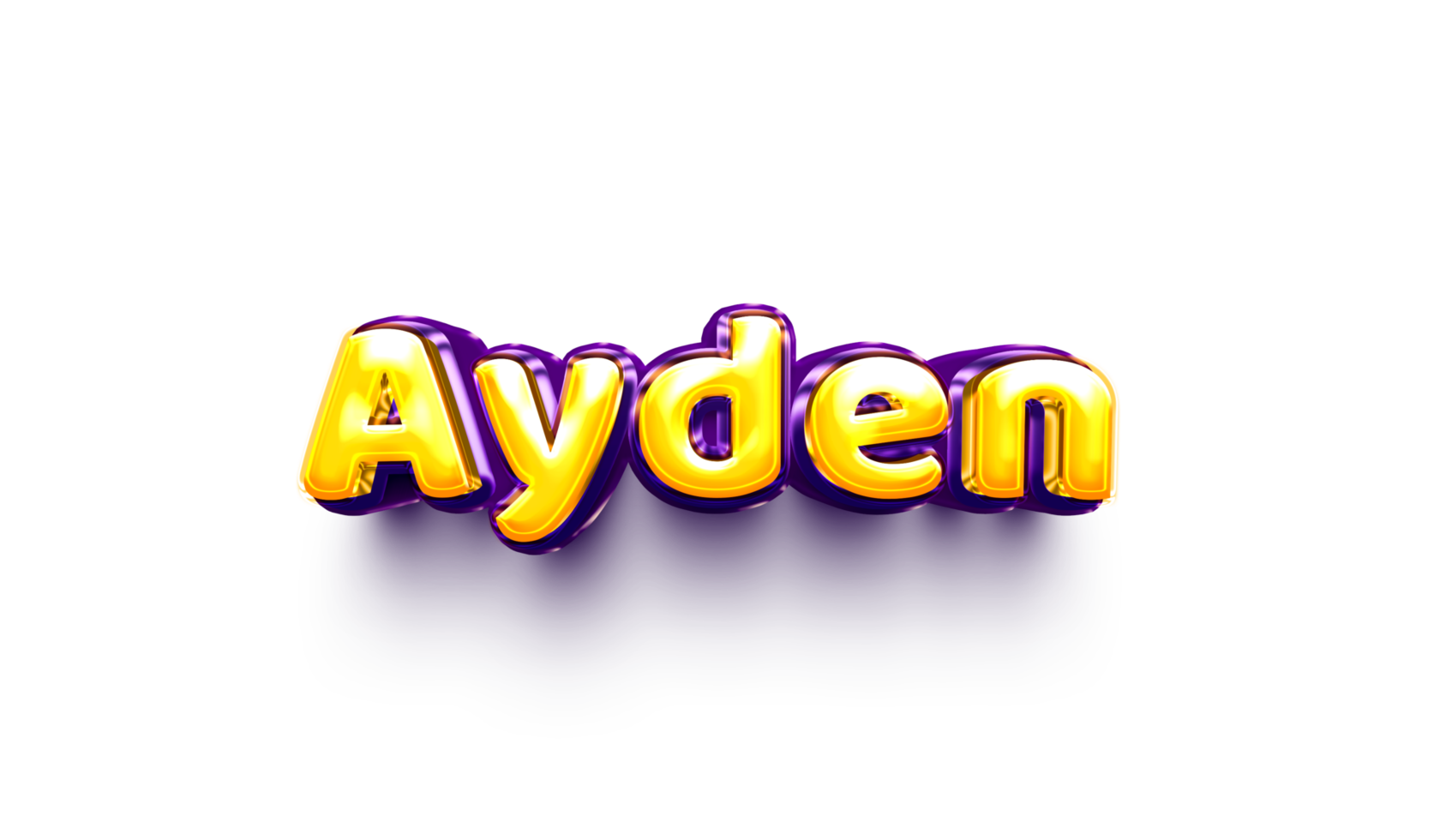 names of boy English helium balloon shiny celebration sticker 3d inflated Ayden png