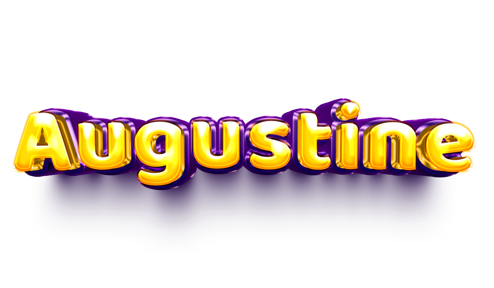 names of boy English helium balloon shiny celebration sticker 3d inflated Augustine Augustine png