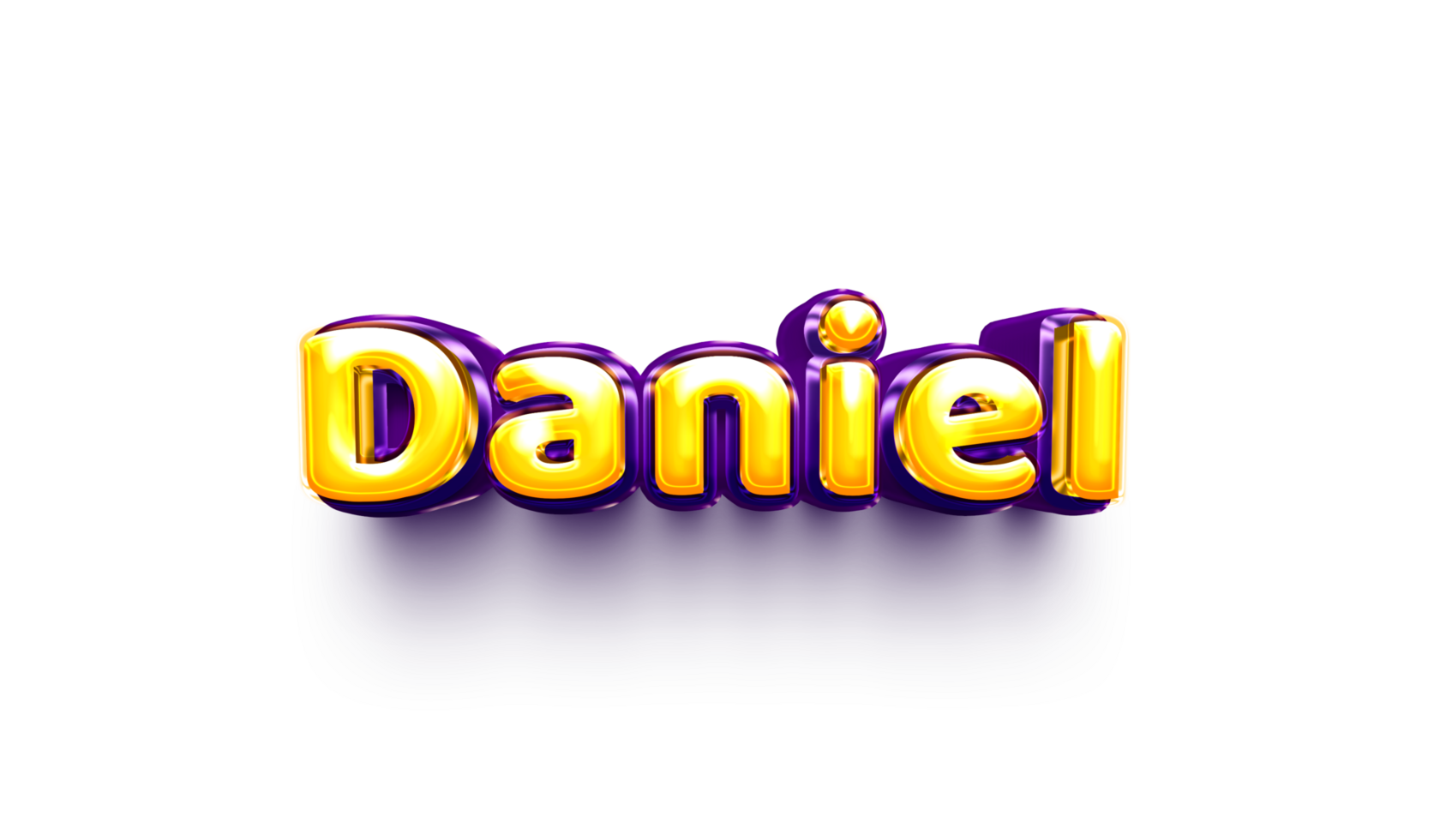 names of boy English helium balloon shiny celebration sticker 3d inflated Daniel png