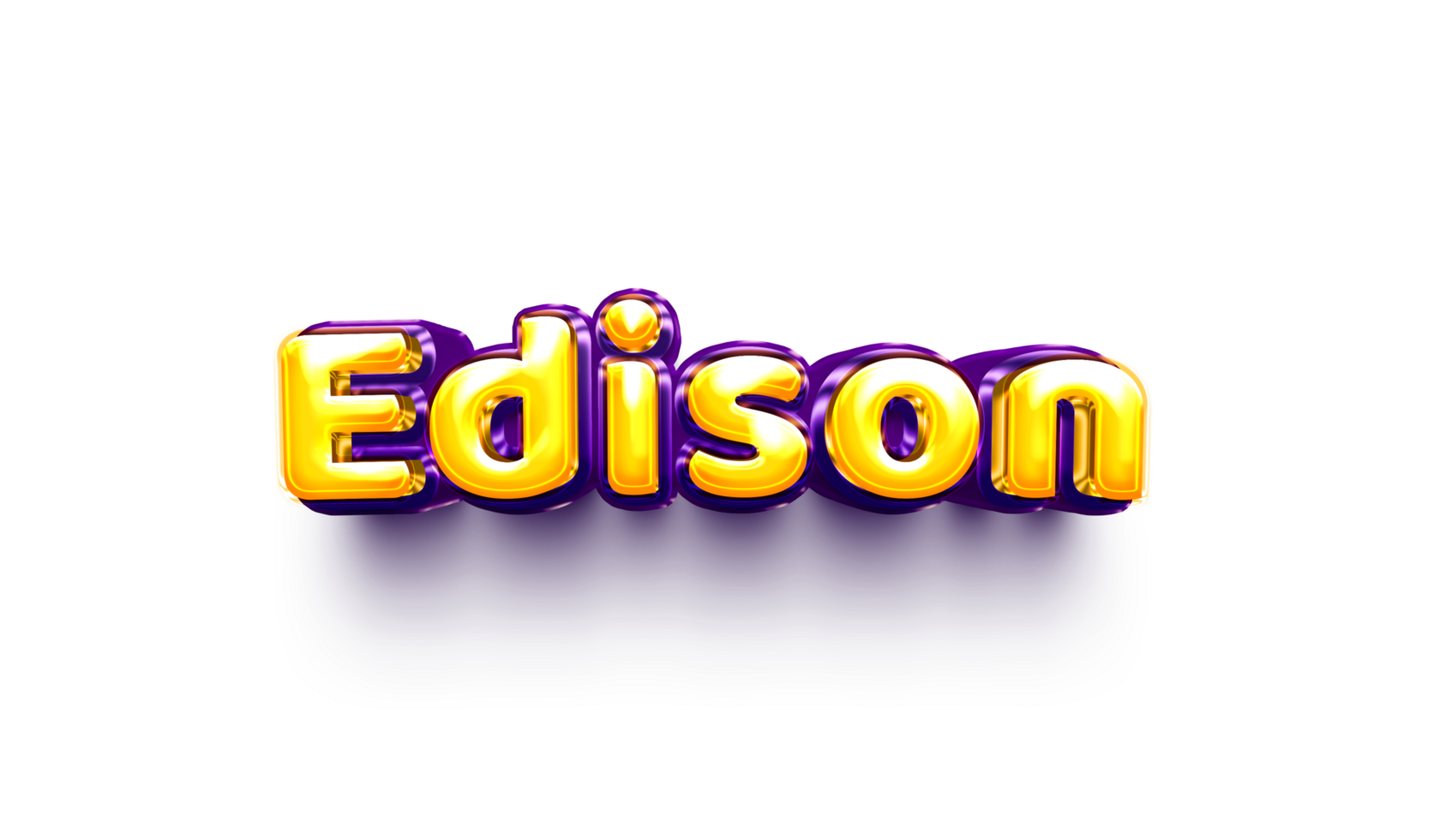 names of boy English helium balloon shiny celebration sticker 3d inflated Edison png