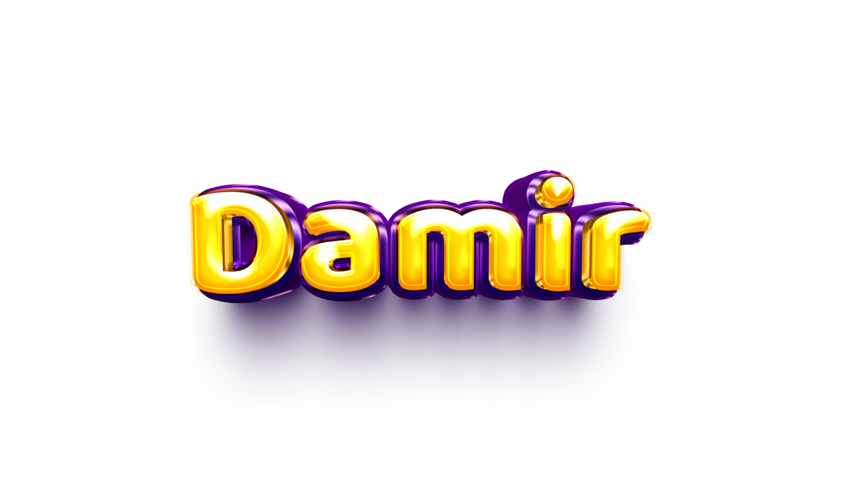 names of boy English helium balloon shiny celebration sticker 3d inflated Damir png