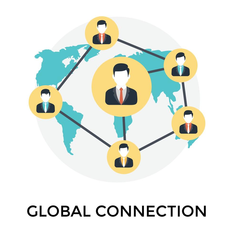 Trendy Global Connection vector