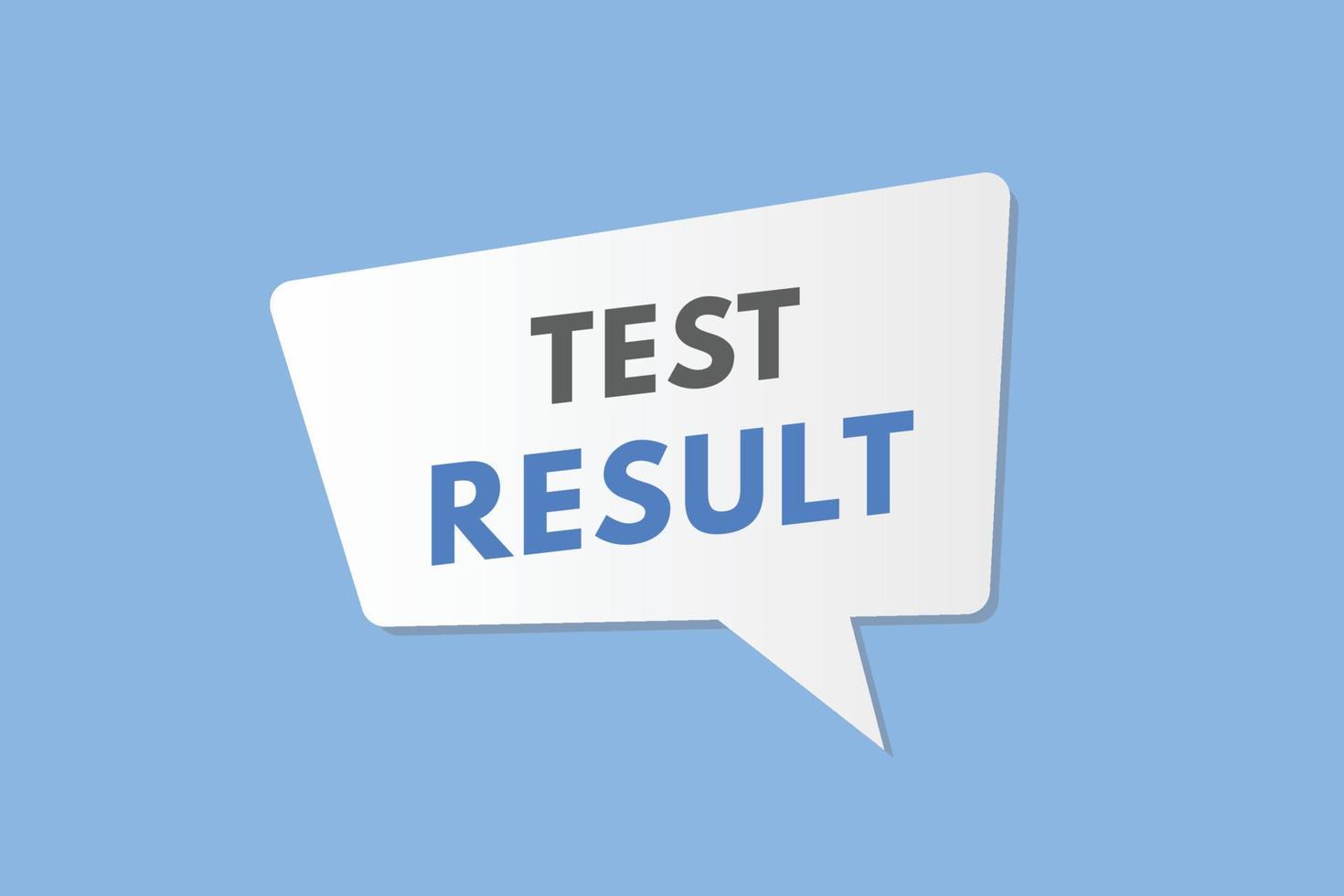 botón de texto de resultado de prueba. prueba resultado signo icono etiqueta adhesivo web botones vector