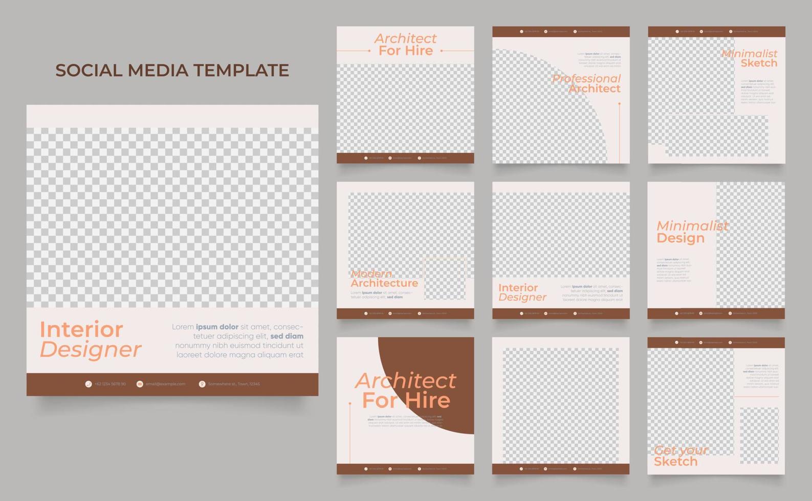 social media template banner house architecture service promotion vector