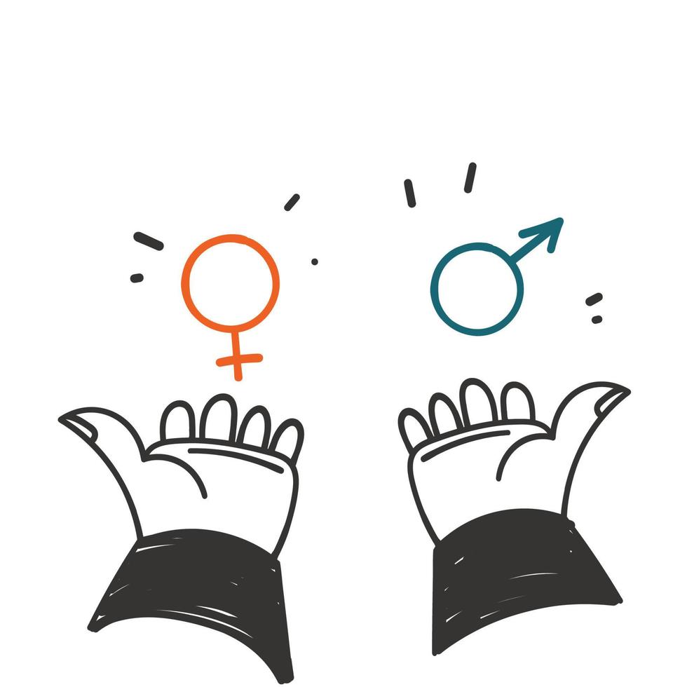 hand drawn doodle Simple Set of Gender Related illustration vector