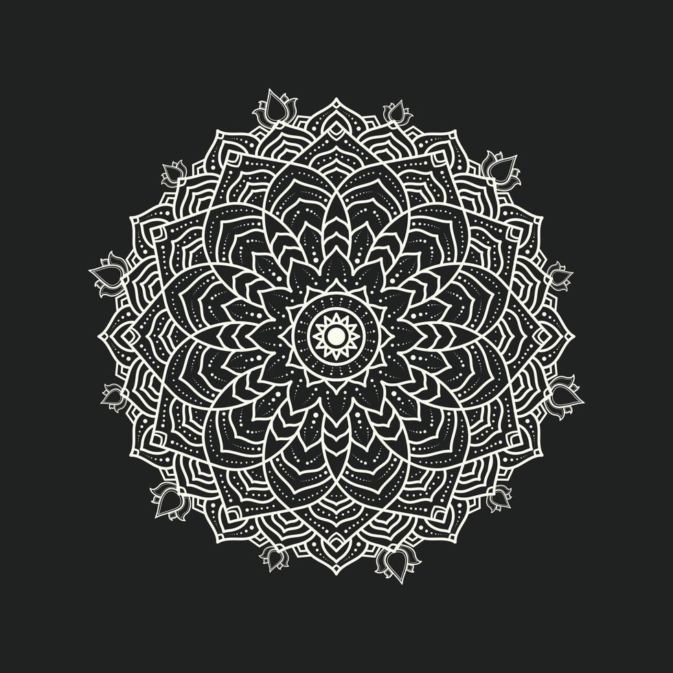 Round gradient mandala on white isolated background. Vector boho mandala and pink colors. Mandala vector with floral patterns.