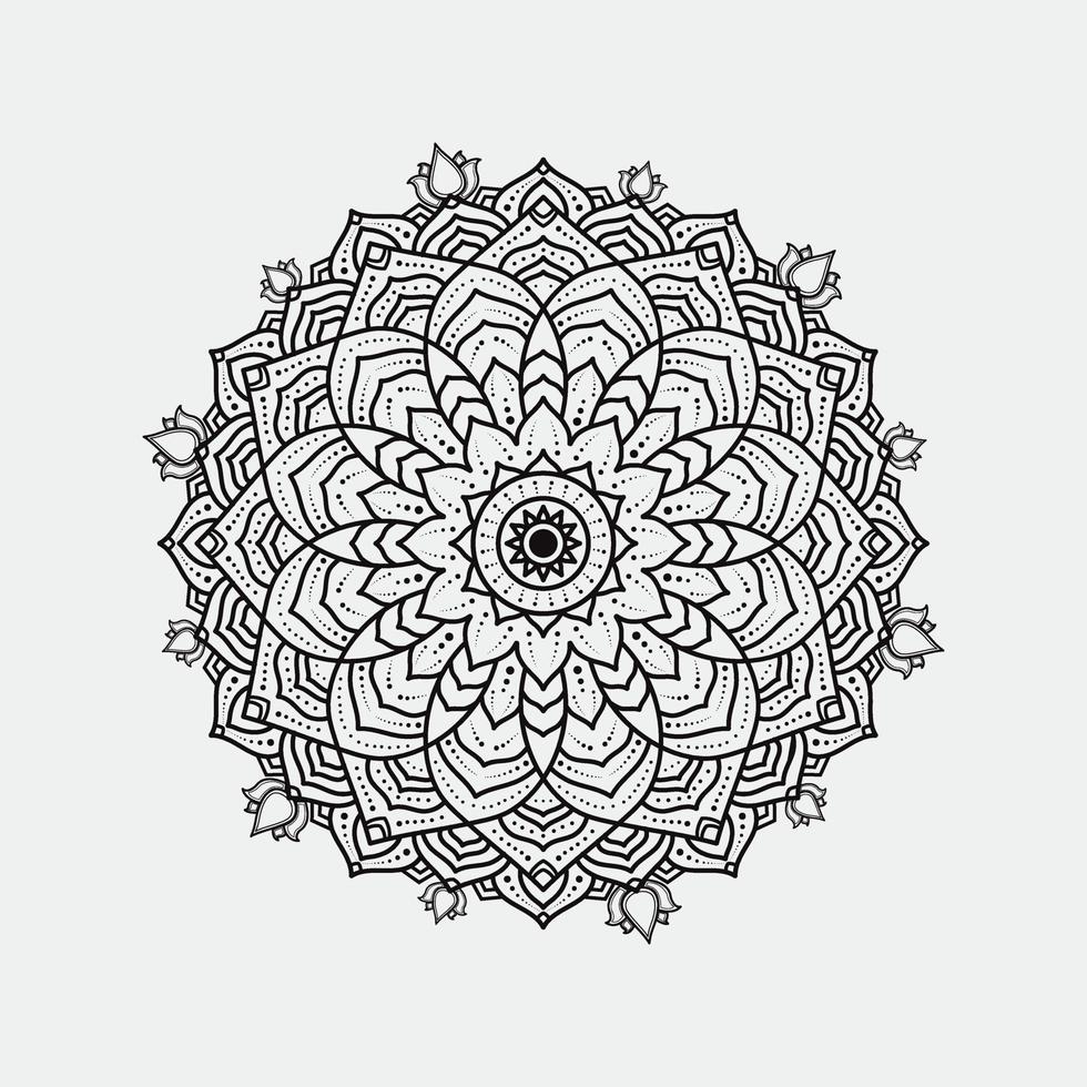 Round gradient mandala on white isolated background. Vector boho mandala and pink colors. Mandala vector with floral patterns.