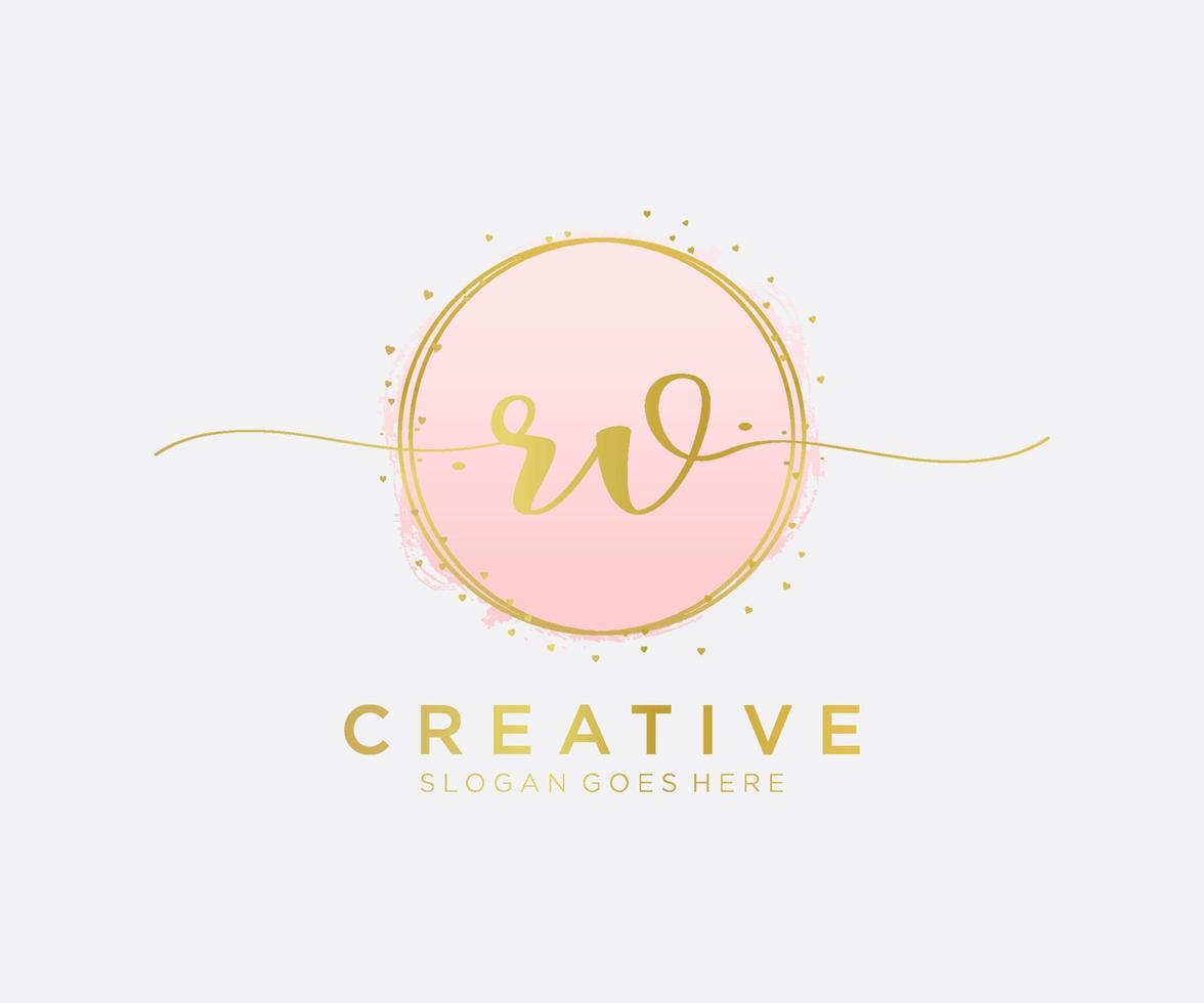 Initial RV feminine logo. Usable for Nature, Salon, Spa, Cosmetic and Beauty Logos. Flat Vector Logo Design Template Element.
