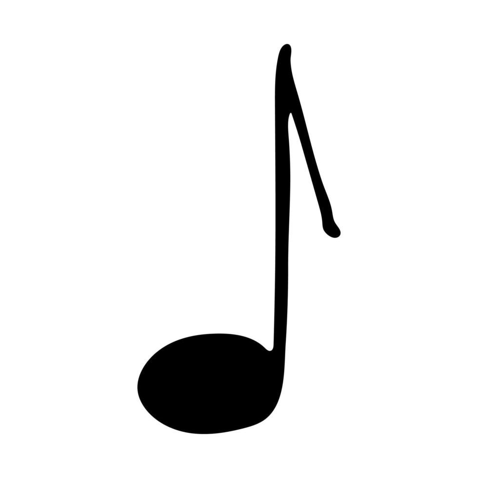 garabato de nota musical. símbolo musical dibujado a mano. elemento único para impresión, web, diseño, decoración, logotipo vector