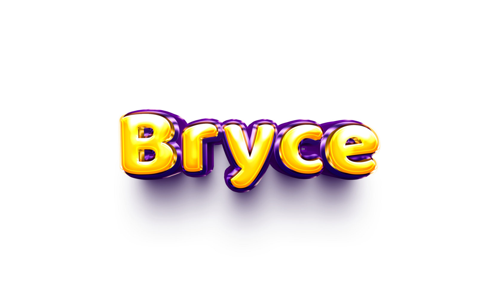 names of boy English helium balloon shiny celebration sticker 3d inflated Bryce png