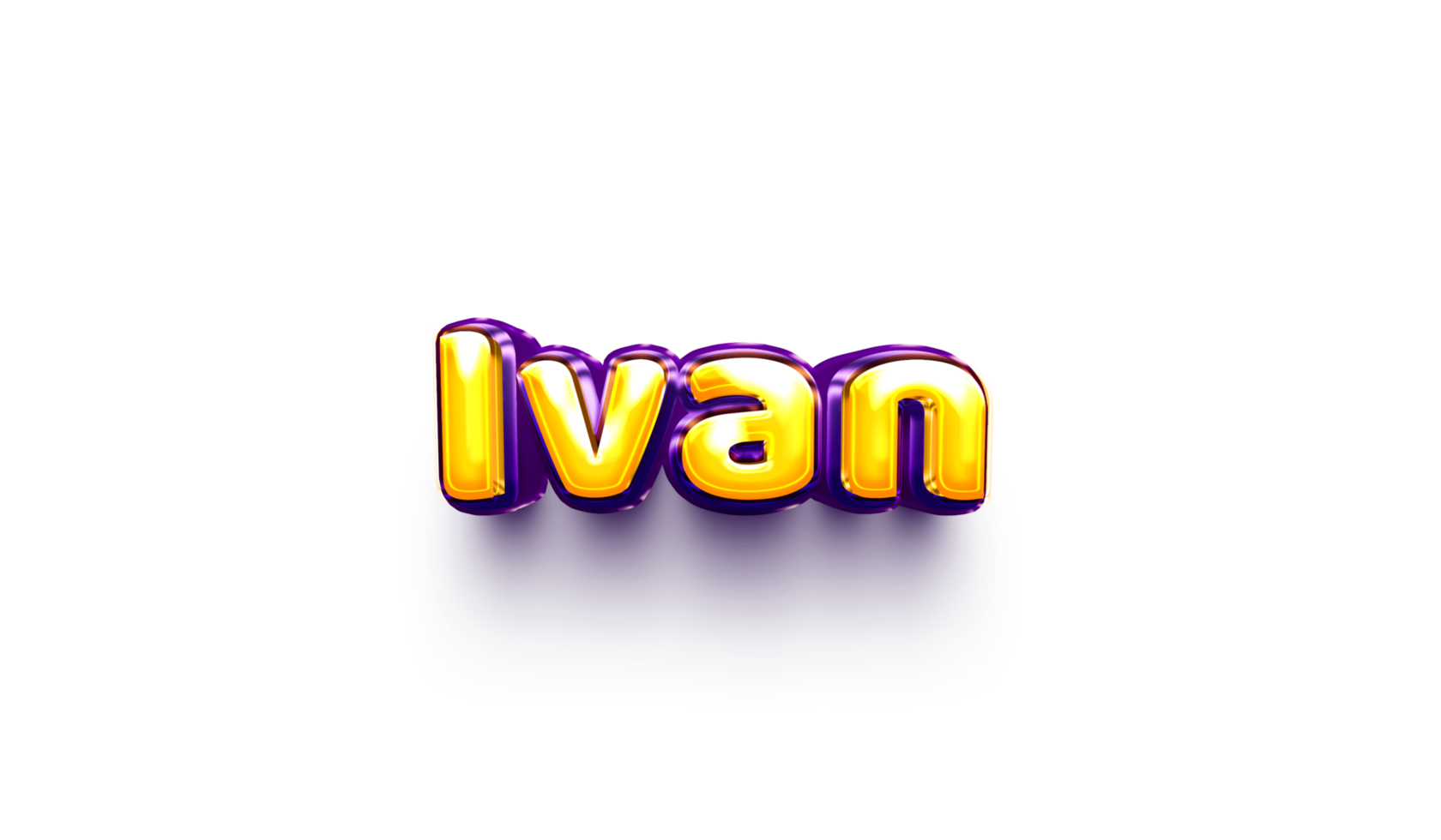 names of boy English helium balloon shiny celebration sticker 3d inflated Ivan png