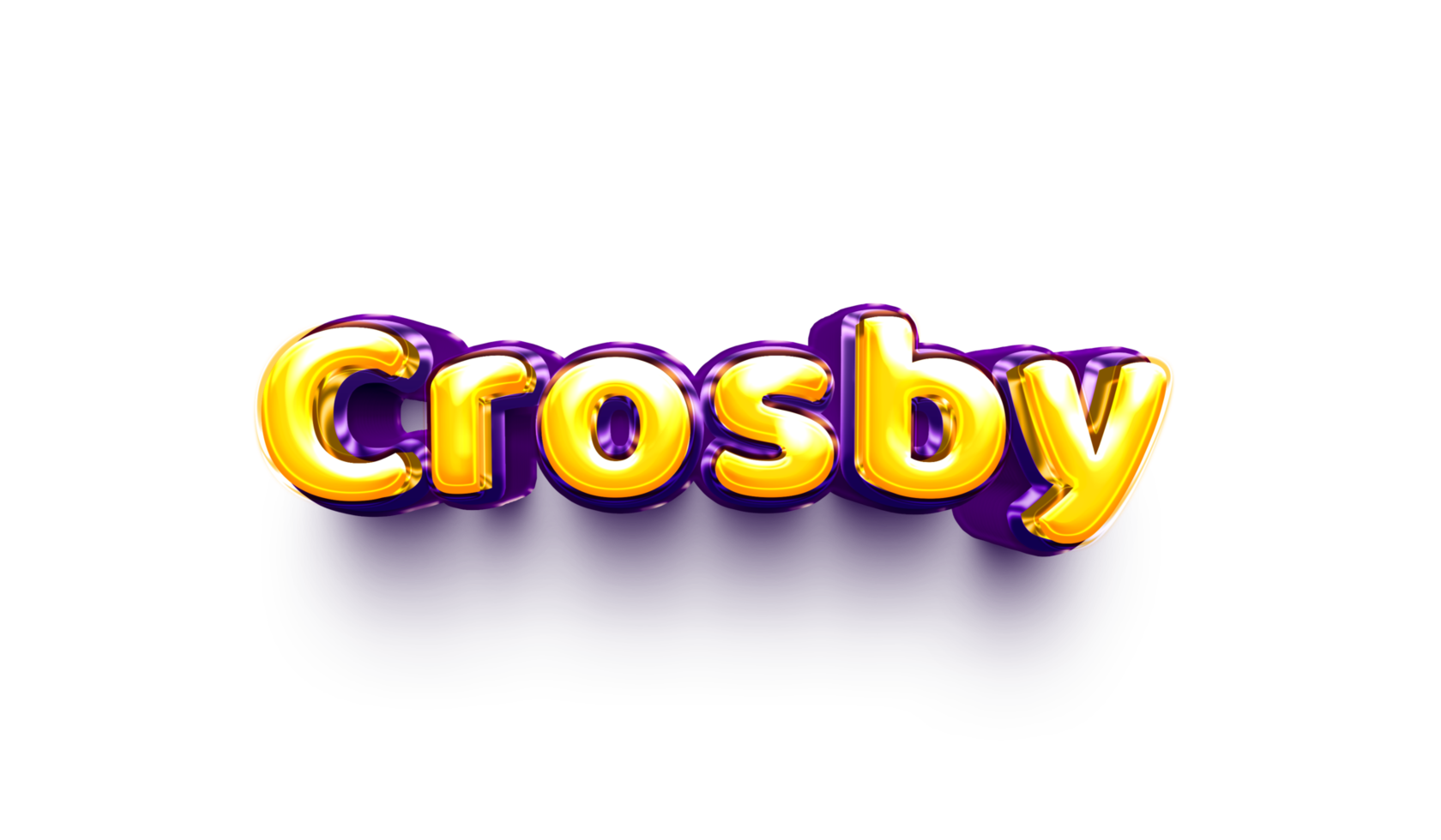 names of boy English helium balloon shiny celebration sticker 3d inflated Crosby Crosby png