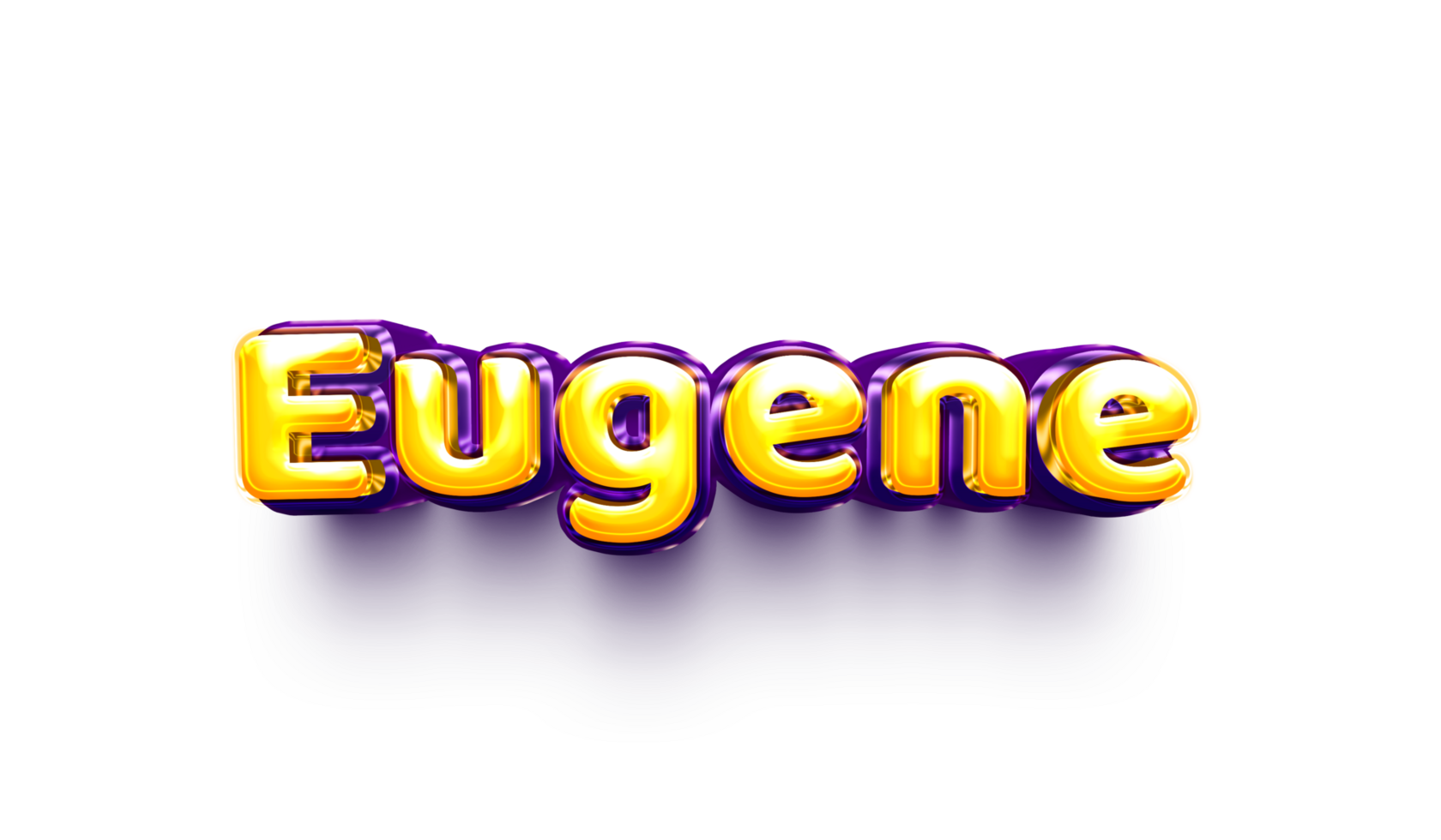 names of boy English helium balloon shiny celebration sticker 3d inflated Eugene png
