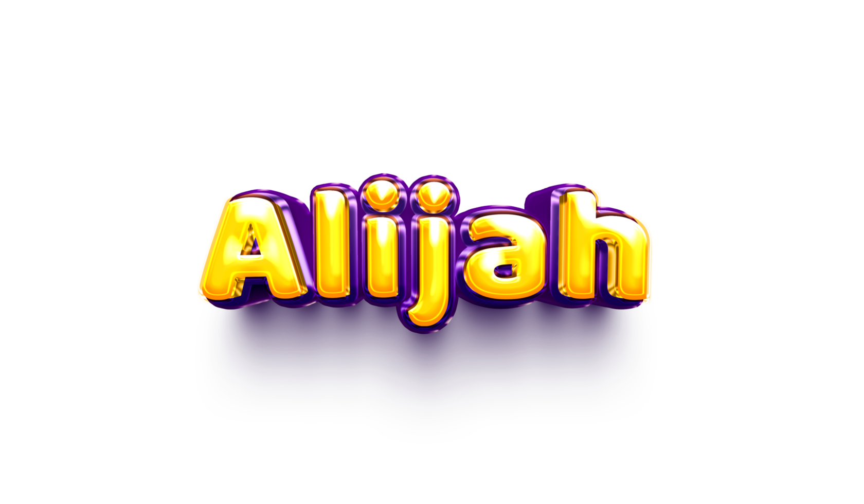 names of boy English helium balloon shiny celebration sticker 3d inflated Alijah png