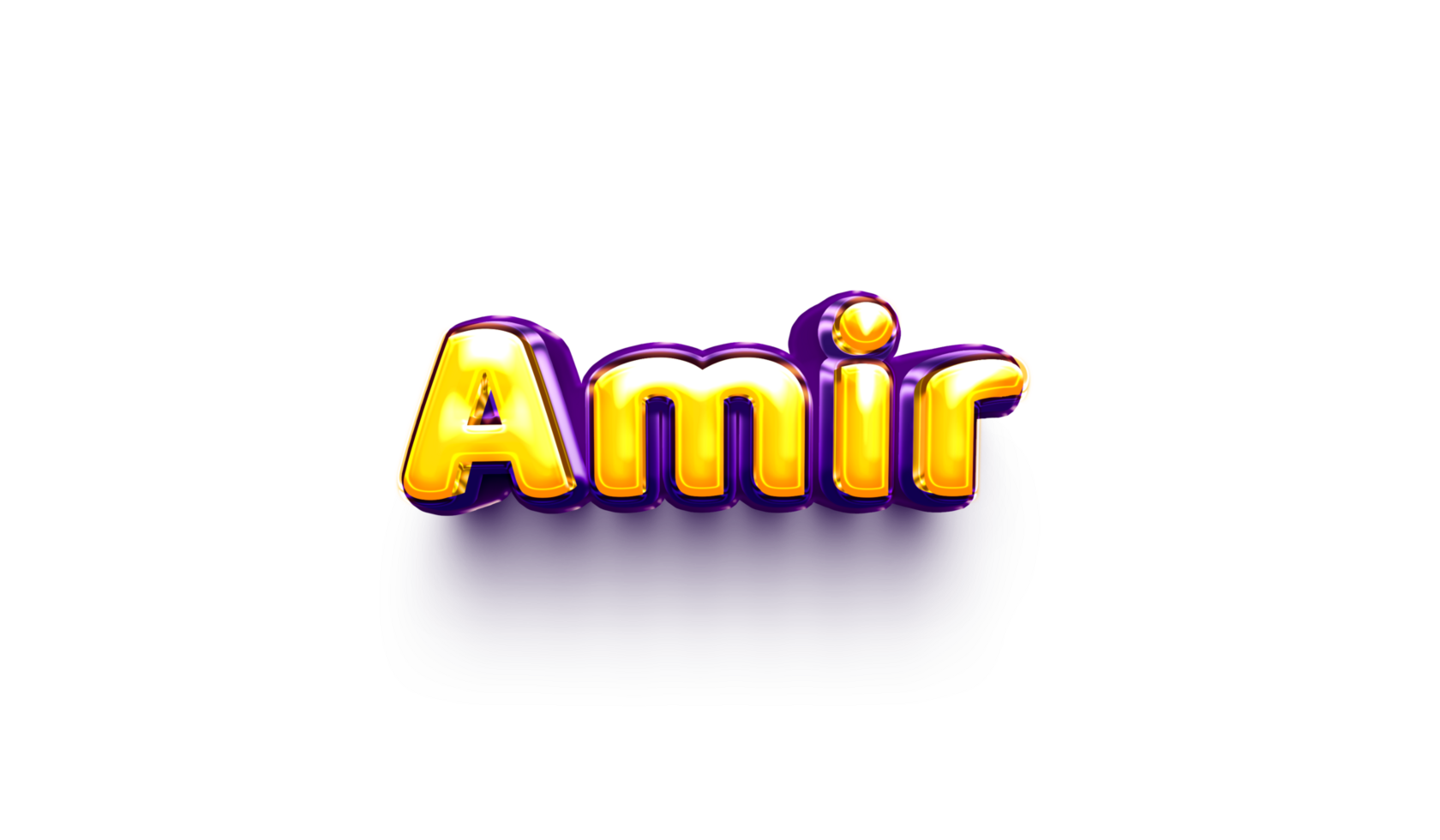 names of boy English helium balloon shiny celebration sticker 3d inflated Amir png