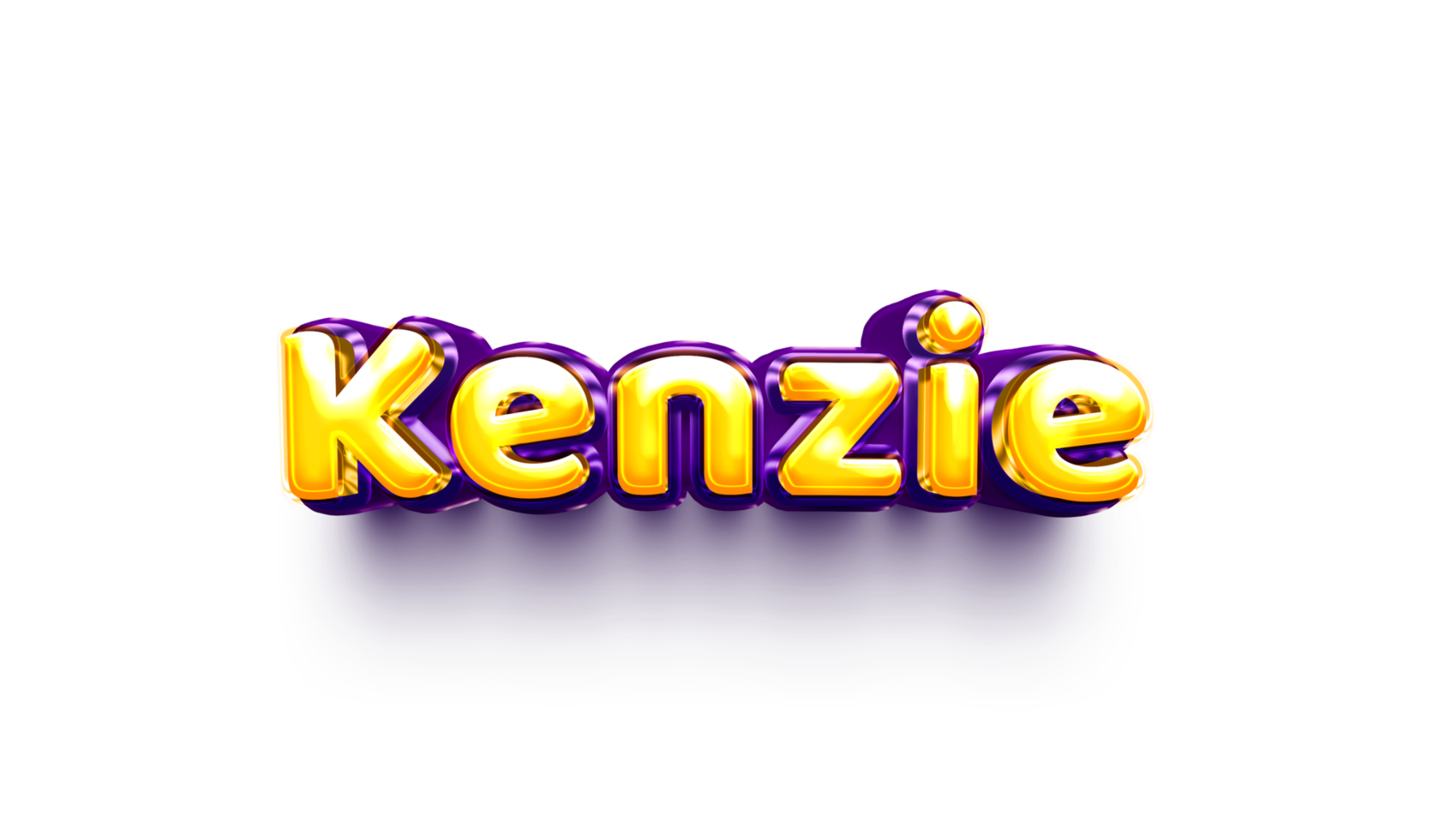 names of girls English helium balloon shiny celebration sticker 3d inflated Kenzie png