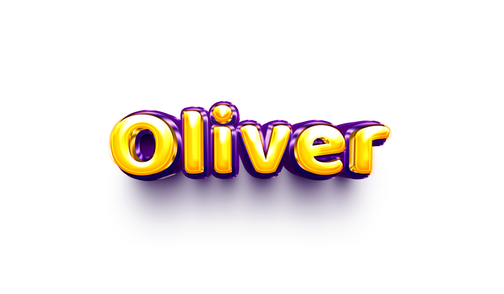 nomes de menino balão de hélio inglês adesivo de celebração brilhante 3d oliver inflado png