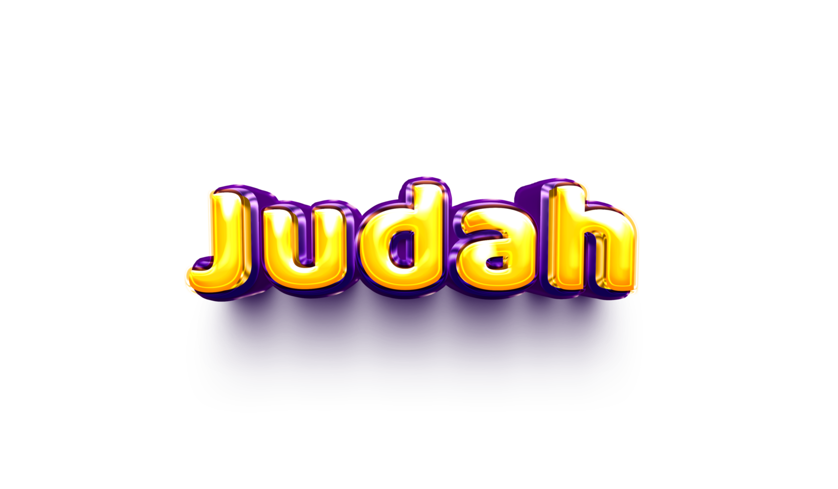 names of boys English helium balloon shiny celebration sticker 3d inflated Judah png