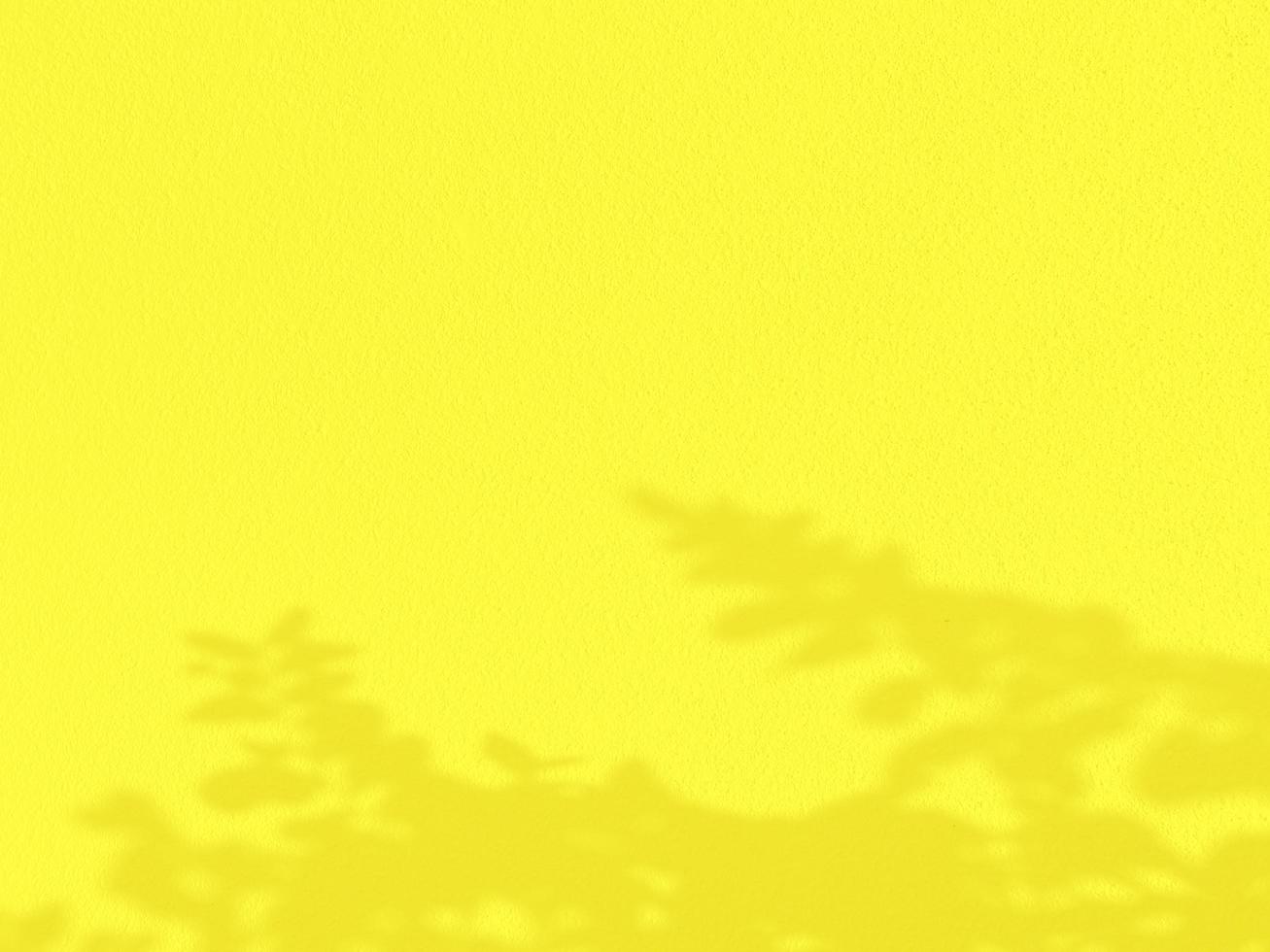 Seamless texture of yellow cement wall a rough surface and leaf shadow, with space for text, for a background.. photo
