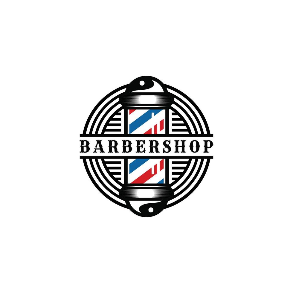 Barbershop logo vector. Barberpole logo vector