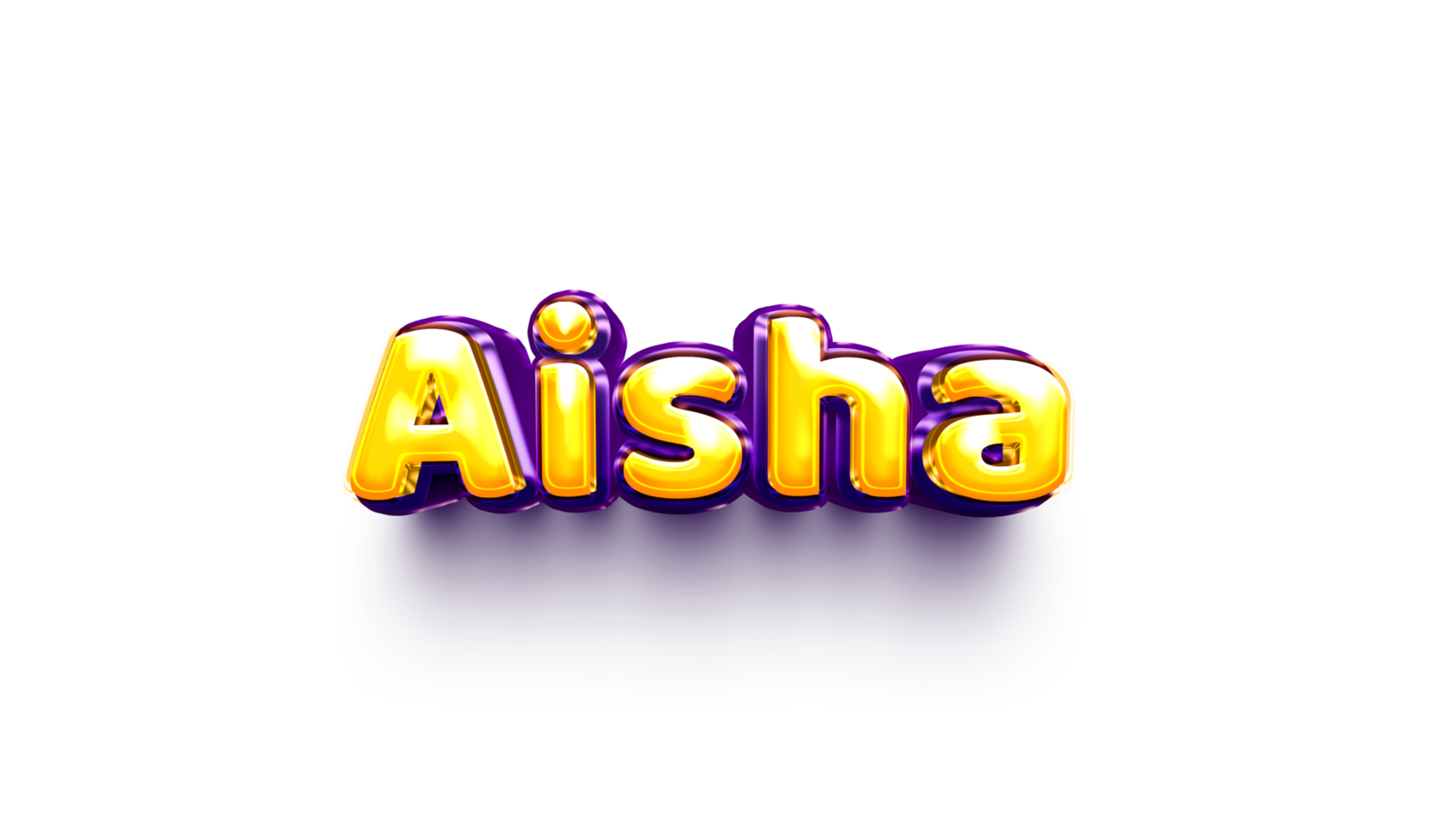names of girls English helium balloon shiny celebration sticker 3d inflated Aisha Aisha Aisha png