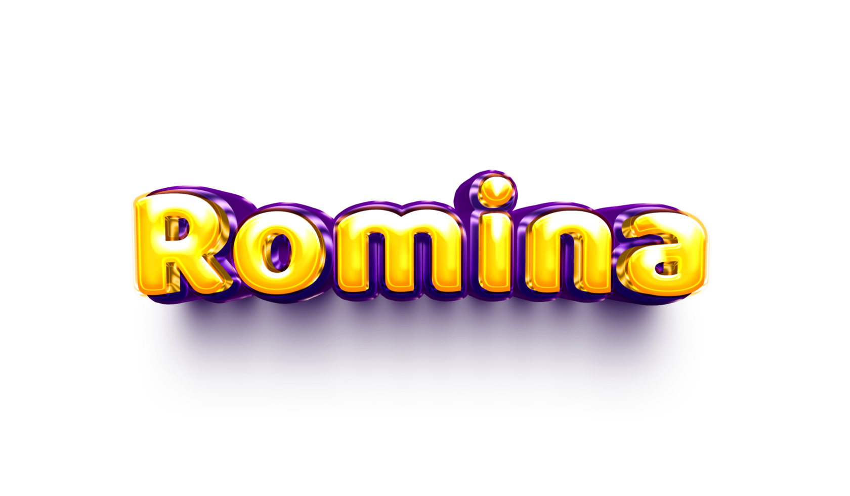 names of girls English helium balloon shiny celebration sticker 3d inflated Romina png